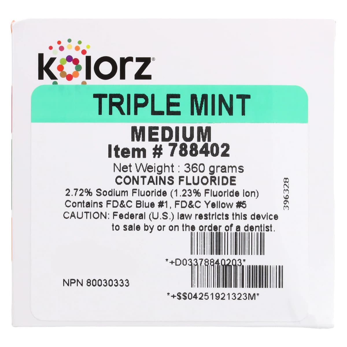 Kolorz Prophy Paste, Triple Mint, Medium Grit, 1.23% APF Fluoride, Unit Dose Cups, 200/Box, 788402 thumbnail 2