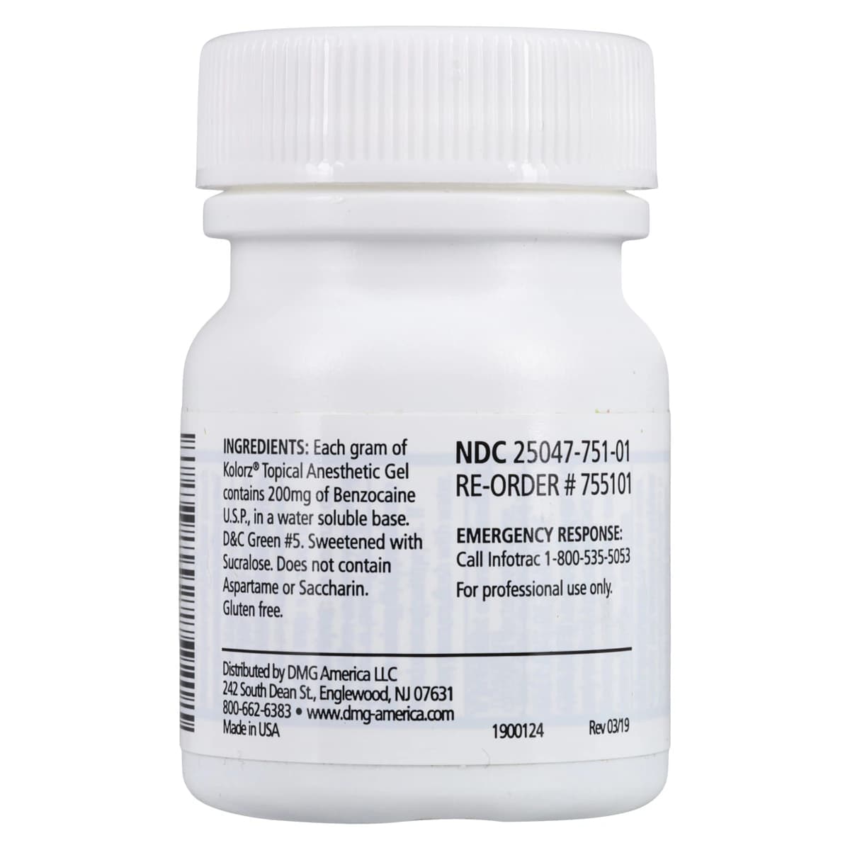 Kolorz Topical Anesthetic Gel, 20% Benzocaine, Triple Mint, 1 oz Jar, 755101 thumbnail 2