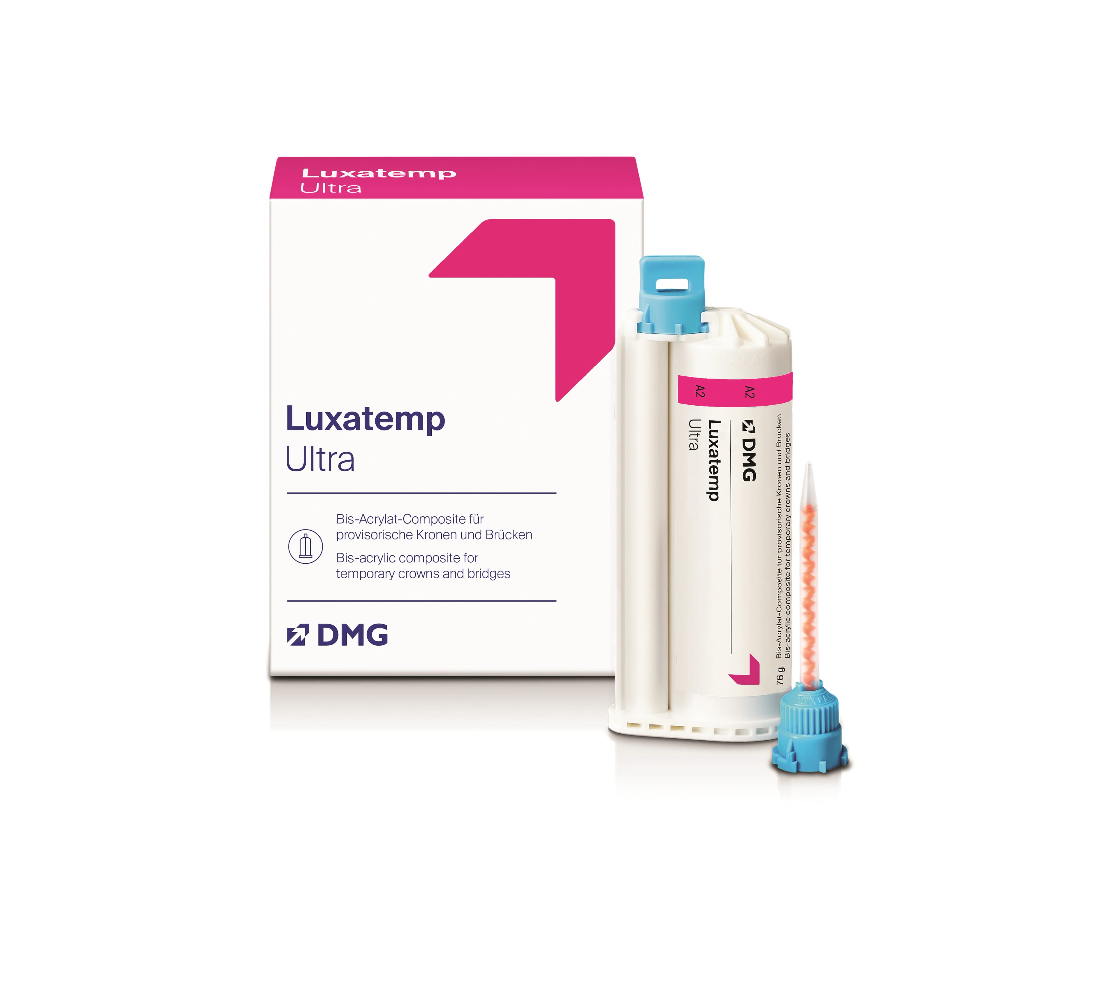 Luxatemp Ultra Automix Temporary Crown & Bridge Material, Shade A1, 76 g Cartridge with 15 Automix Tips, 110906 thumbnail 2