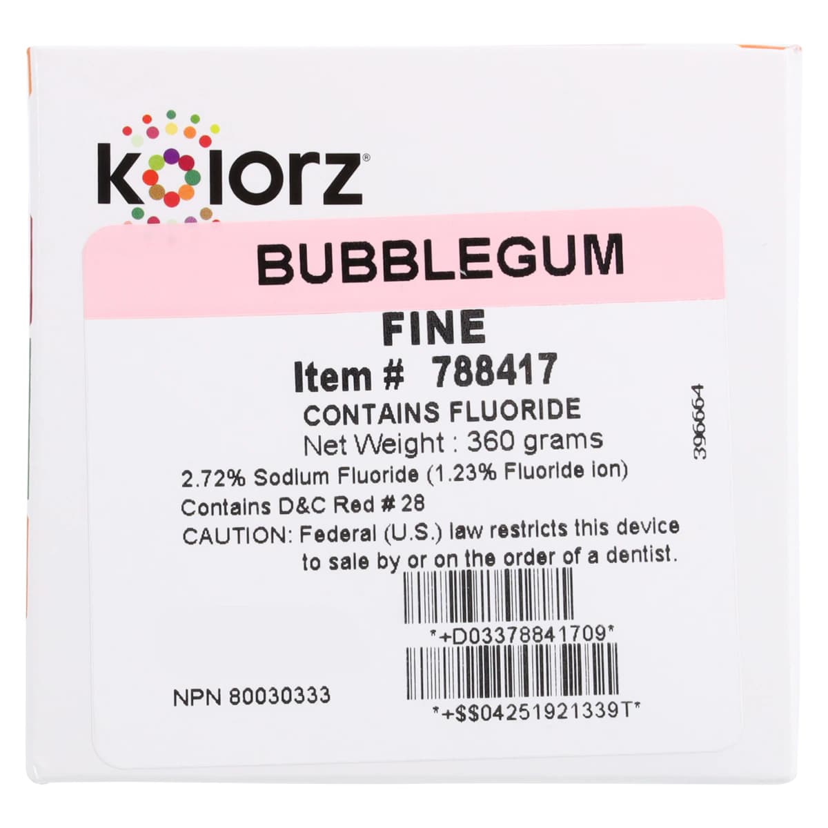 Kolorz Prophy Paste, Fine Grit, Bubblegum, 1.23% APF Fluoride, Gluten-Free, 200 Unit-Dose Cups, 788417 thumbnail 6