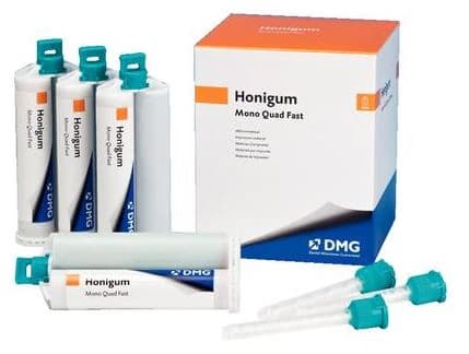 Honigum Automix Mono QuadFast Monophase VPS Impression Material, 50 mL Cartridges, 4/Pkg, 999839 - Honigum Monophase Body Quad Fast Automix Material 50ml Pack of 4 - Image 1