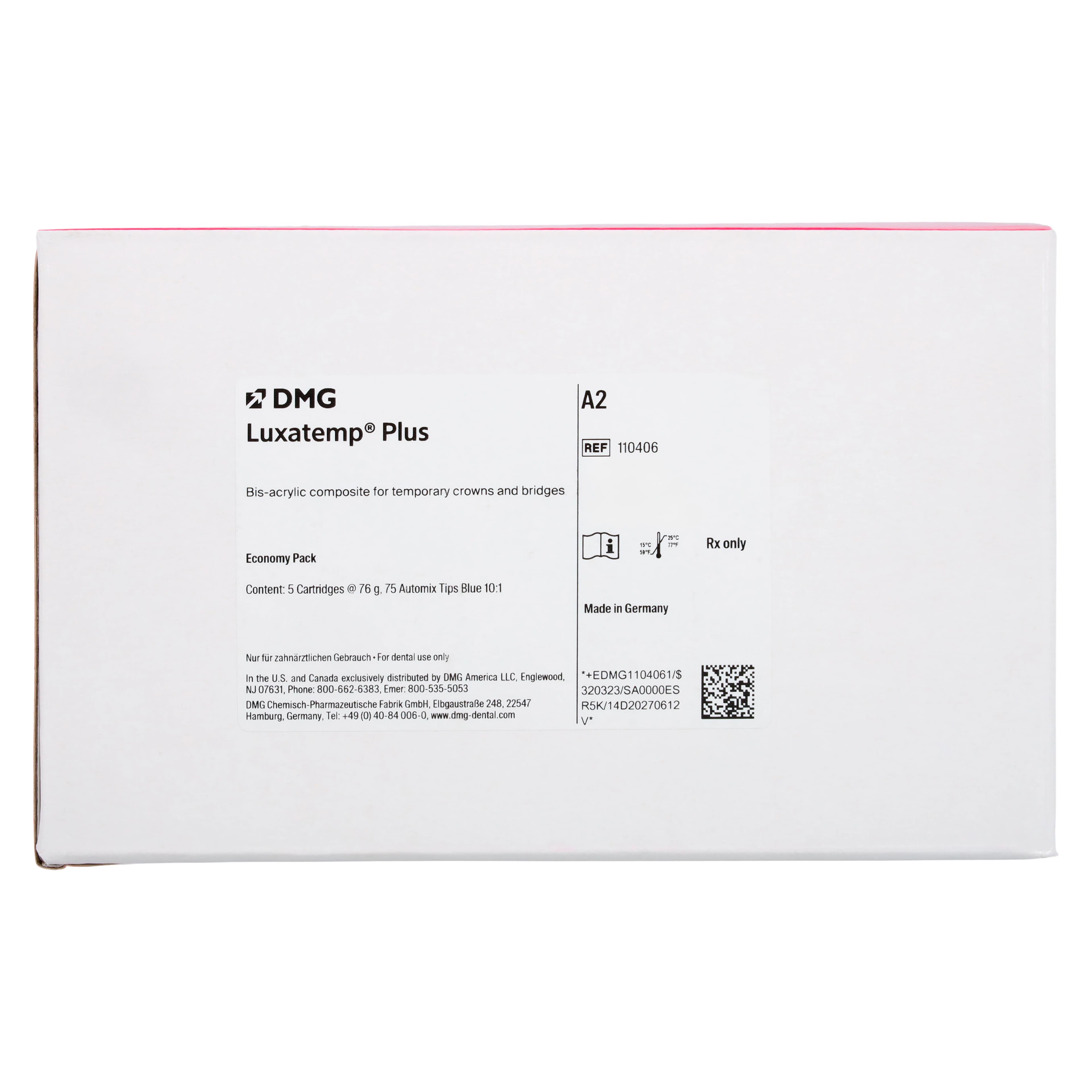 Luxatemp Automix Plus Temporary Crown & Bridge Material, Shade A2, Bulk Pack, 5 x 76 g Cartridges with 75 Automix Tips, 110406 thumbnail 7
