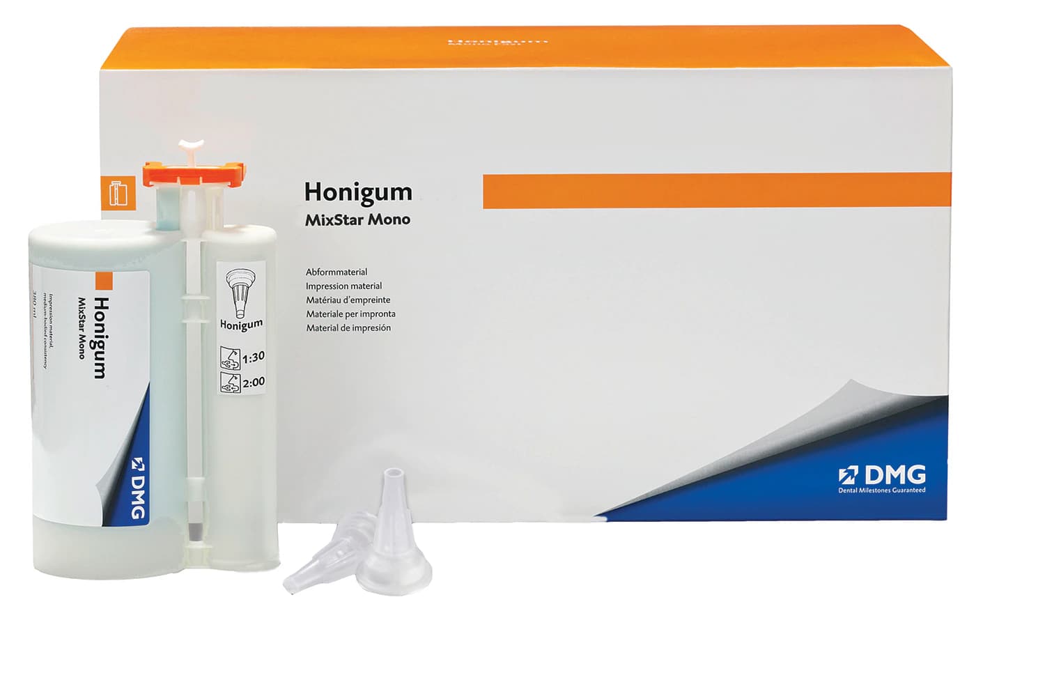 Honigum MixStar Monophase VPS Impression Material, Regular Set, 380 ml Cartridge with 10 MixStar Tips, 999568 - Honigum Monophase Body 380ml Cartridge - Image 1