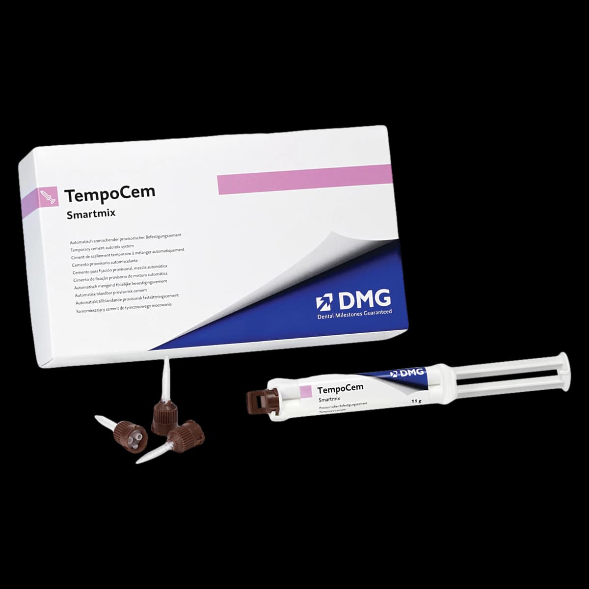 TempoCem Smartmix Temporary Cement, ZOE Formula, Standard Package, 2 x 11 g Syringes & 10 Smartmix Tips, 212129 - Tempocem Smartmix (2-11gm Syr & 10 Tips) - Image 1