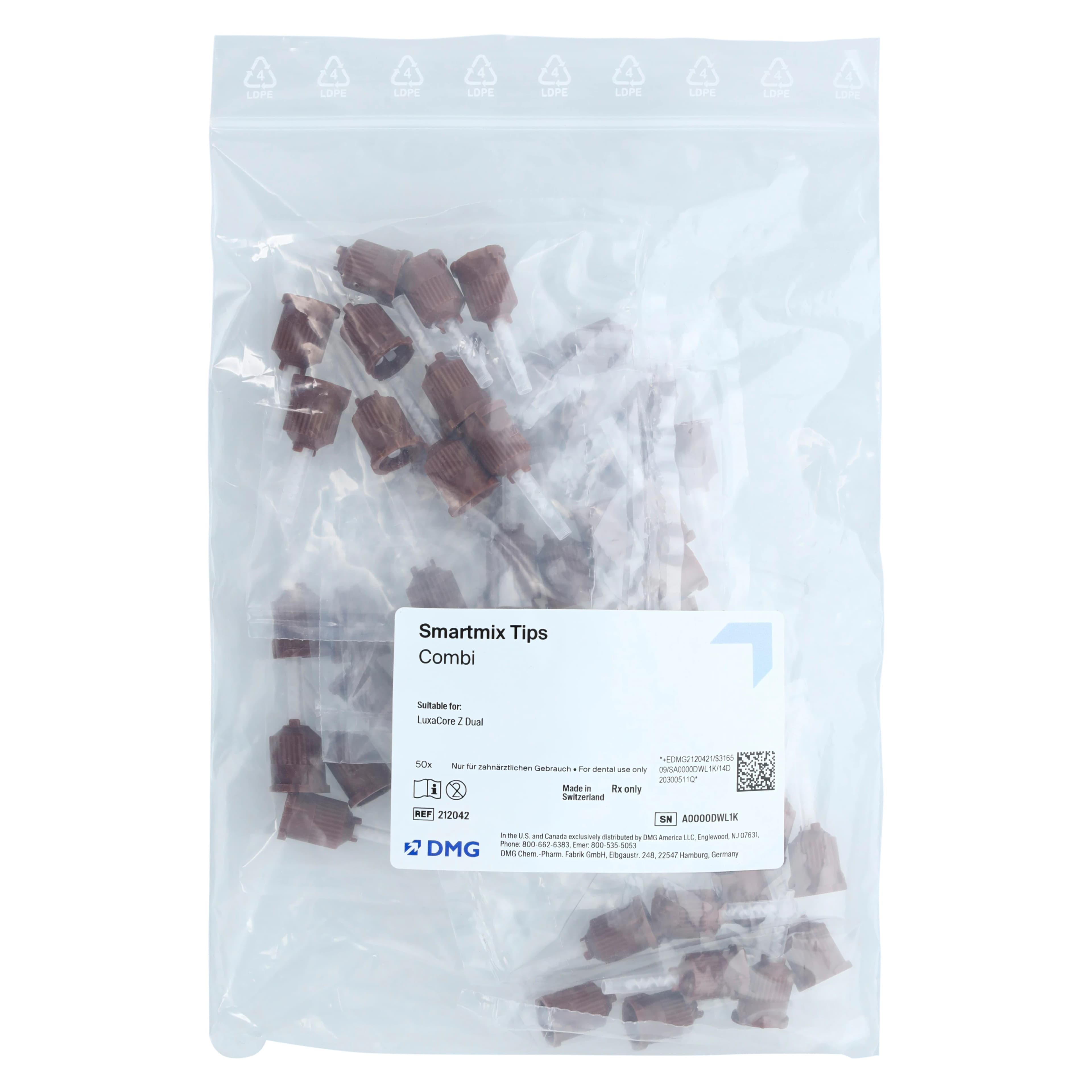 LuxaCore Smartmix HP Mixing Tips with Intra-Oral Tips, 1:1, Brown, 50/Pk, 212042 thumbnail 4