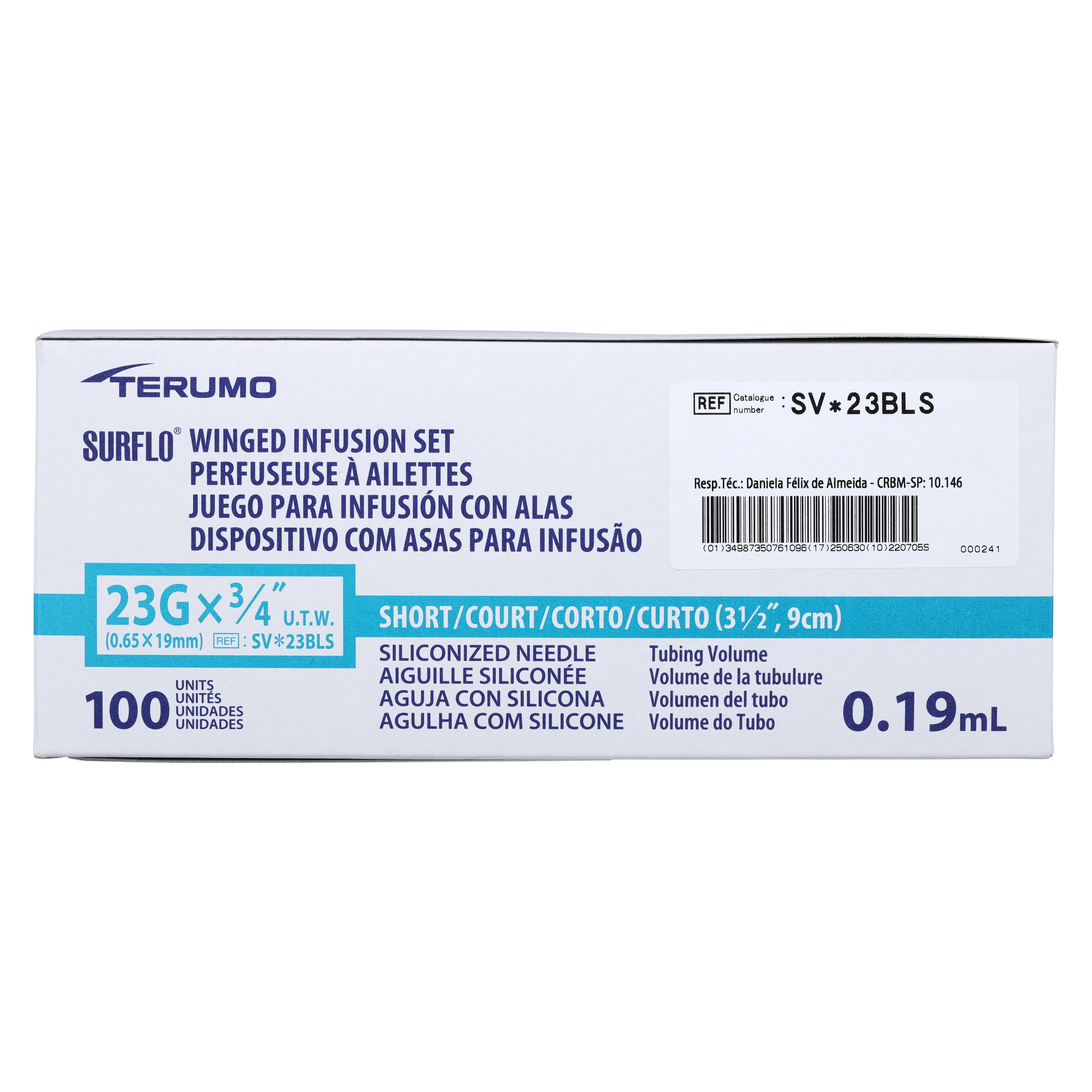 Terumo Surflo Winged Infusion Set, 23 Gauge x 3/4", 3-1/2" Tubing, Non-DEHP, Latex-Free, 100/Box thumbnail 5