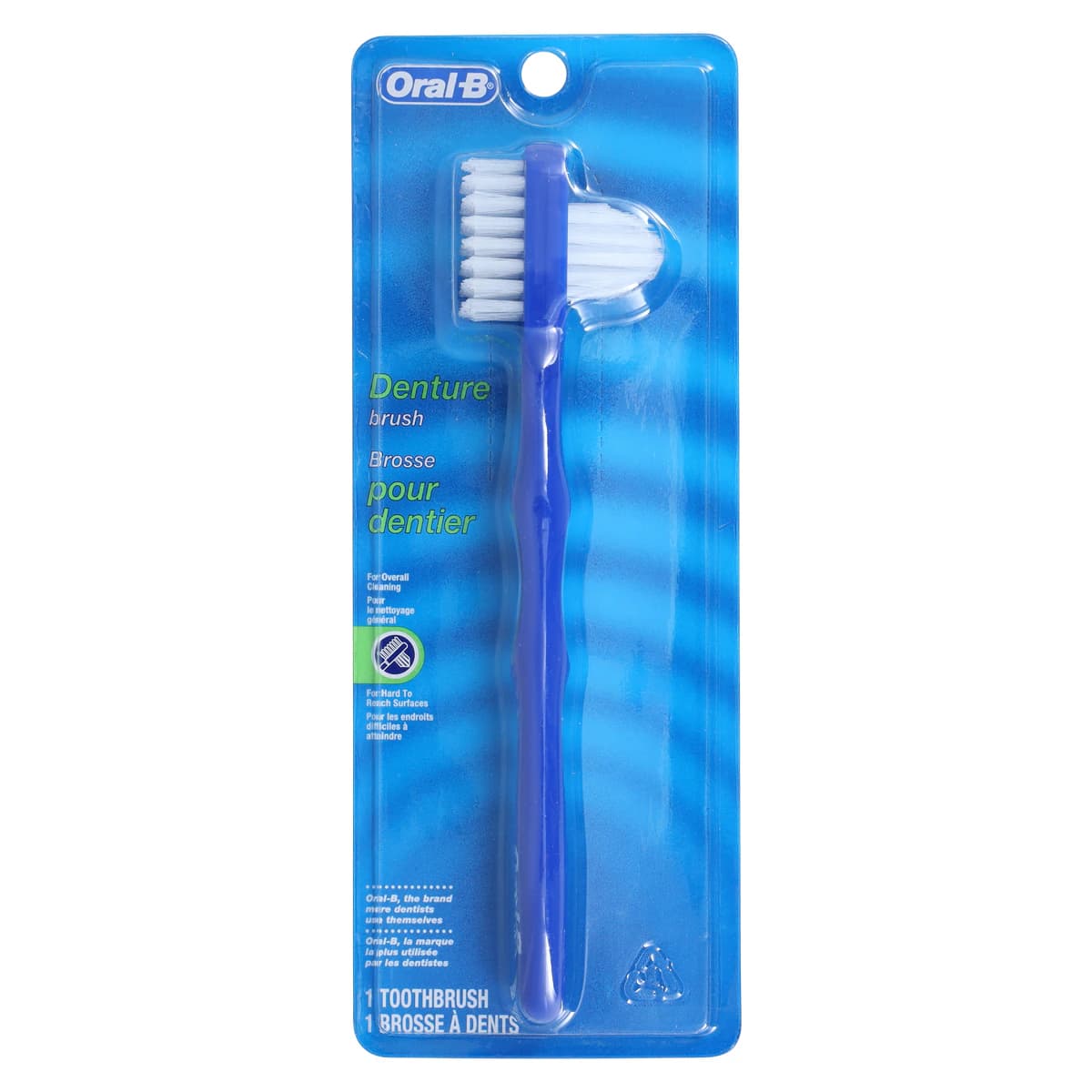 Oral-B Denture Brush, Dual Head, 35 Tuft, Blue Handle, 6/Box, 80310196 thumbnail 6
