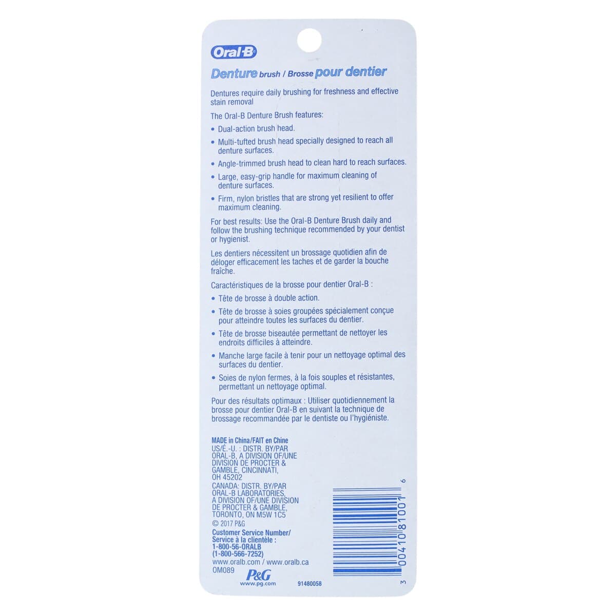 Oral-B Denture Brush, Dual Head, 35 Tuft, Blue Handle, 6/Box, 80310196 thumbnail 7
