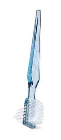 Oral-B Denture Brush, Dual Head, 35 Tuft, Blue Handle, 6/Box, 80310196 thumbnail 2