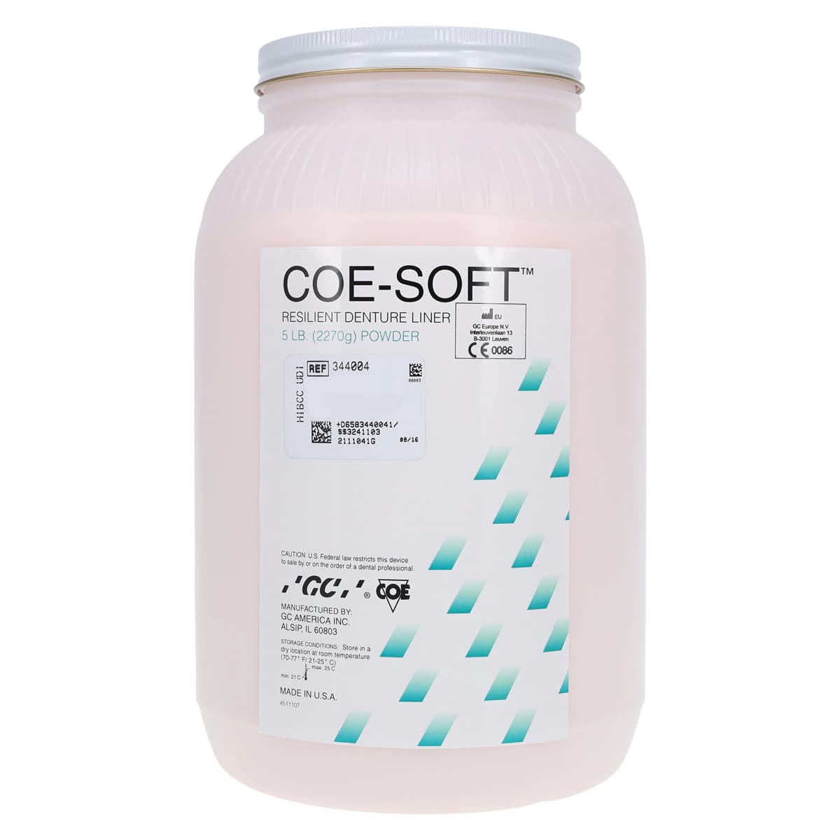 Coe-Soft Resilient Denture Reline Material, Self-Cure, Powder Refill, 5 lb, Pink, 344004 thumbnail 3