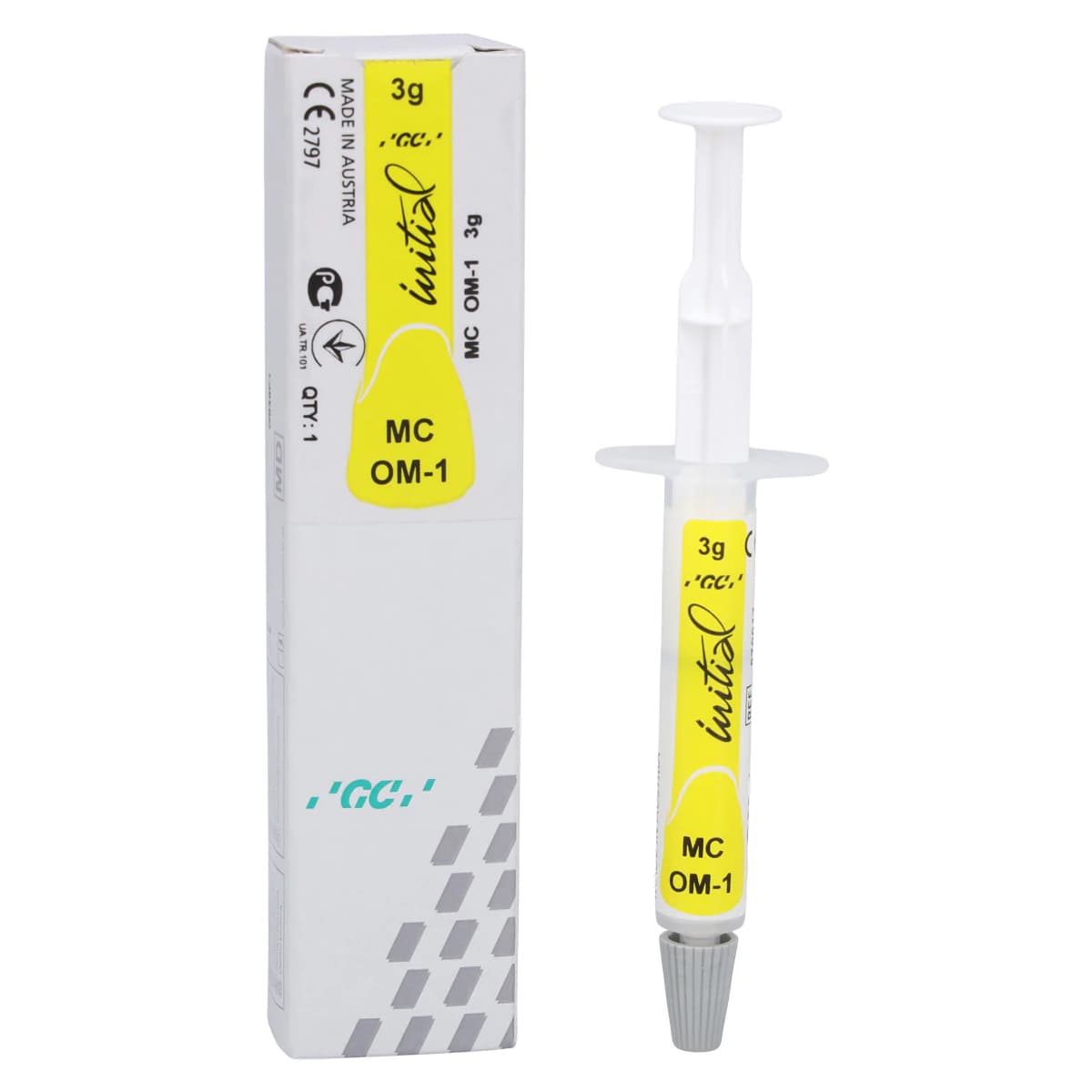GC Initial MC Paste Opaque Modifier OM-1, 3 g Syringe Refill - GC Initial MC Paste Opaque Ceramic - Image 1