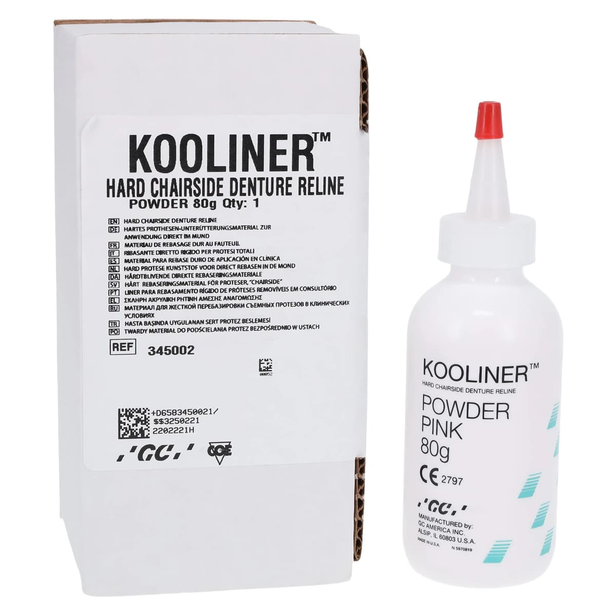 GC America Kooliner Hard Denture Reline Material, Powder Refill, Pink, 3 oz Bottle, 345002 thumbnail 2