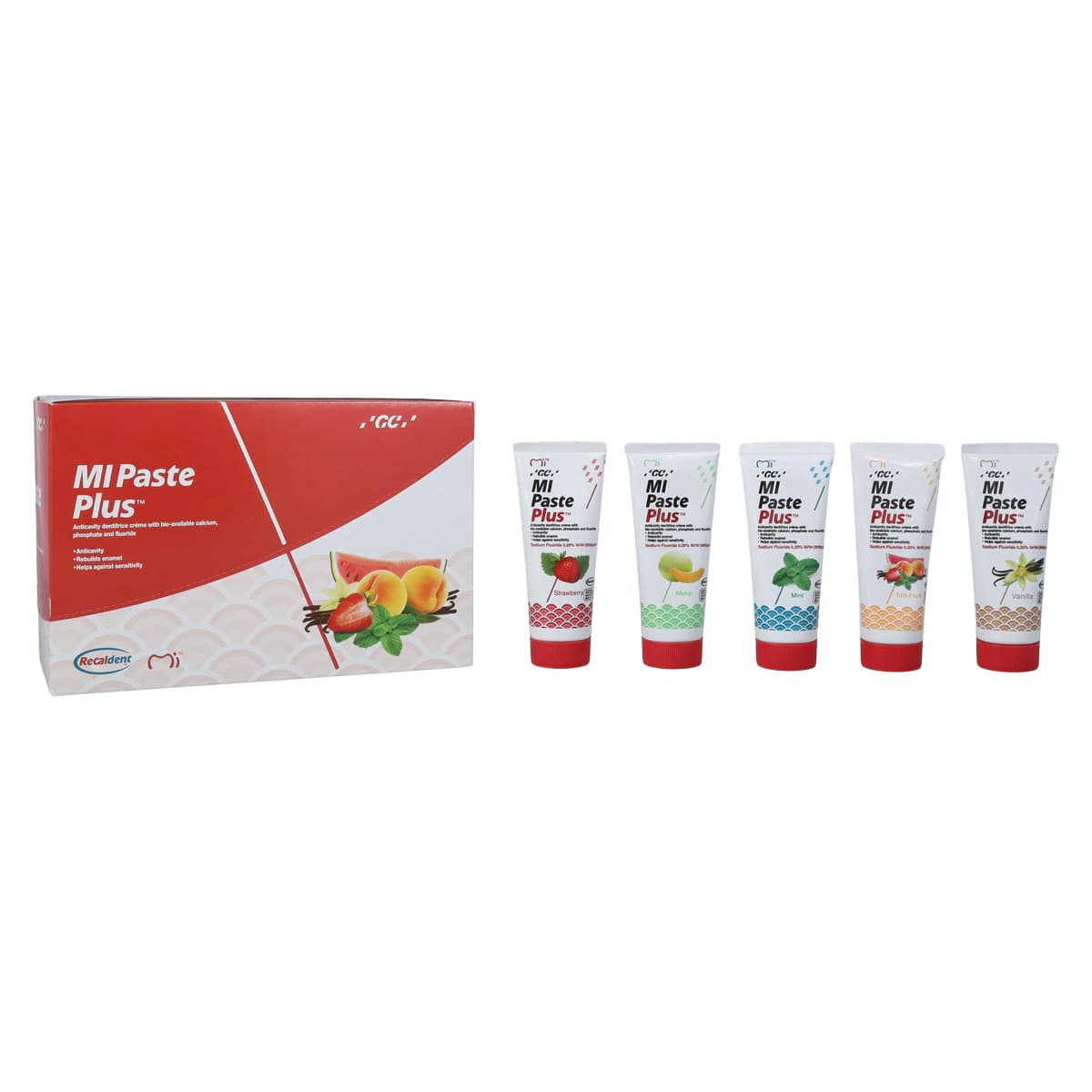 GC America MI Paste Plus Topical Tooth Creme, RECALDENT CPP-ACP with 900 ppm Fluoride, Assorted Flavors, 40 g Tubes, 10/Pk, 422614 thumbnail 2