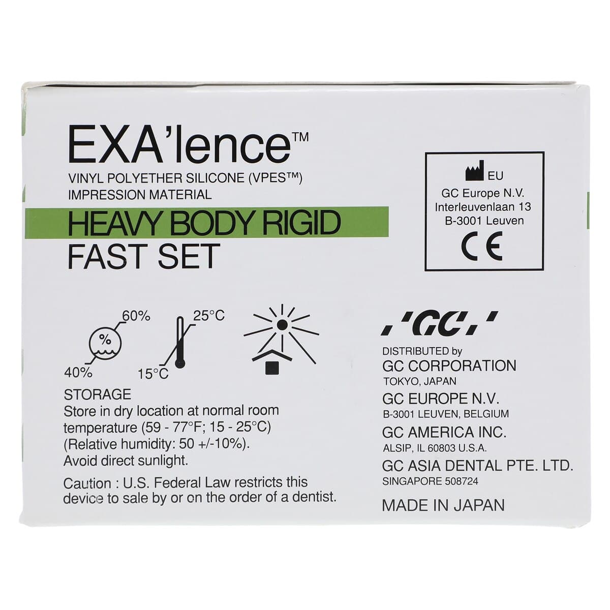 EXA'lence VPES Impression Material Refill, Heavy Body Rigid, Fast Set, 48 mL Cartridges, Green, 4/Pk, 137104 thumbnail 3