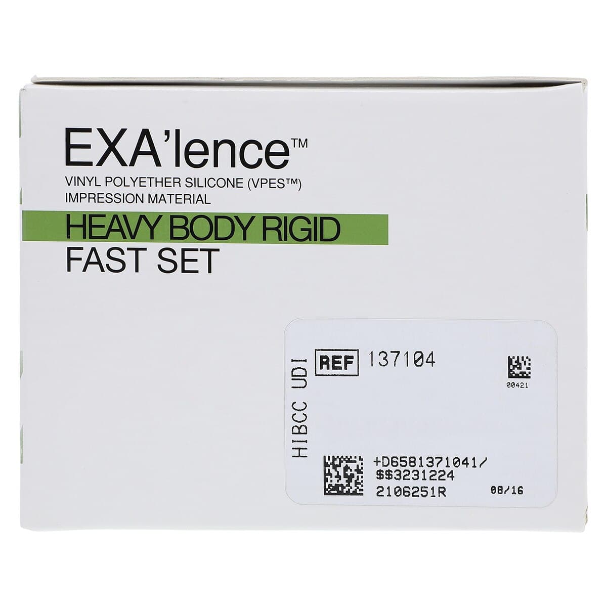 EXA'lence VPES Impression Material Refill, Heavy Body Rigid, Fast Set, 48 mL Cartridges, Green, 4/Pk, 137104 thumbnail 4