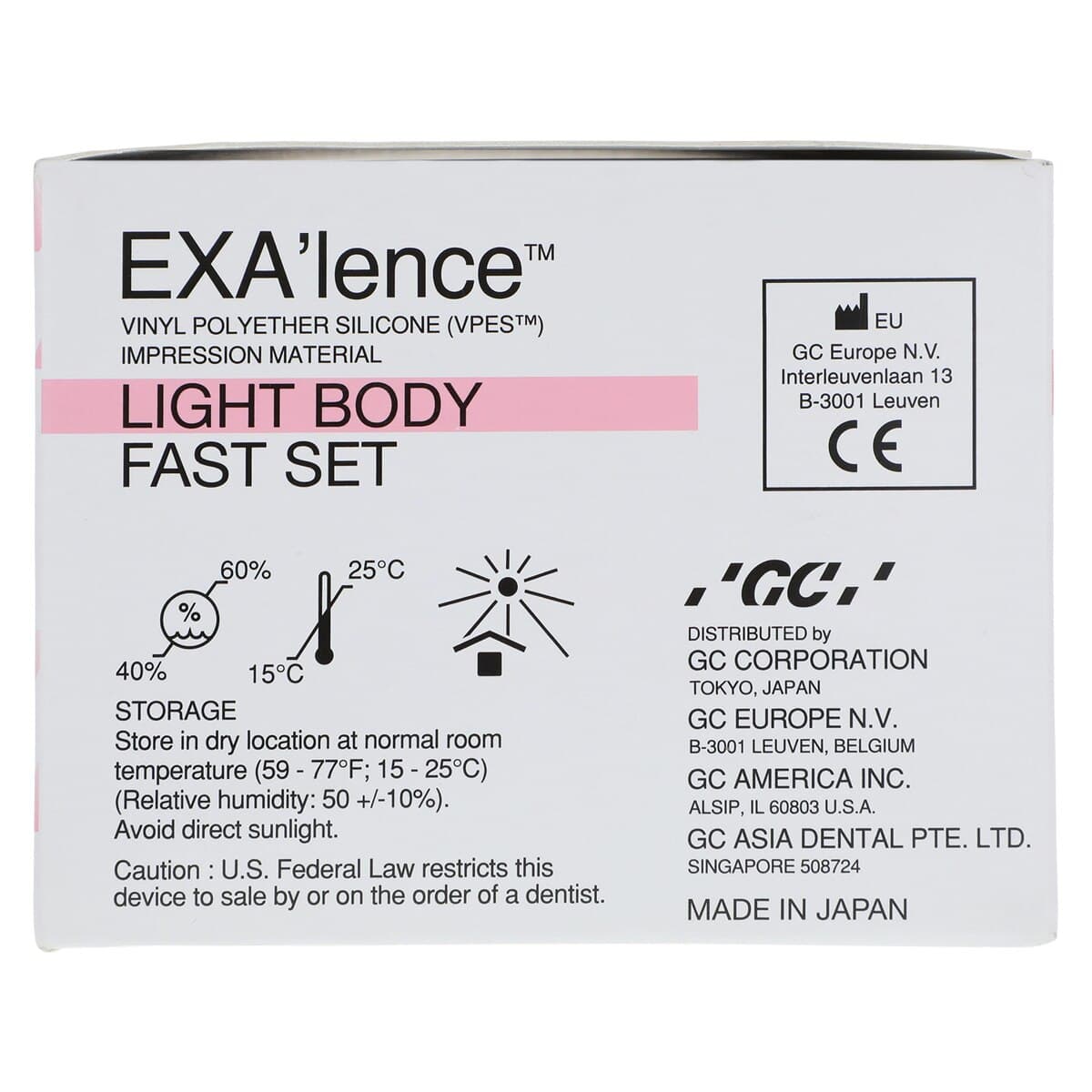 EXA'lence VPES Impression Material Refill, Light Body, Fast Set, 48 mL Cartridges, Pink, 4/Pkg with 12 Mixing Tips, GC America, 137304 thumbnail 3