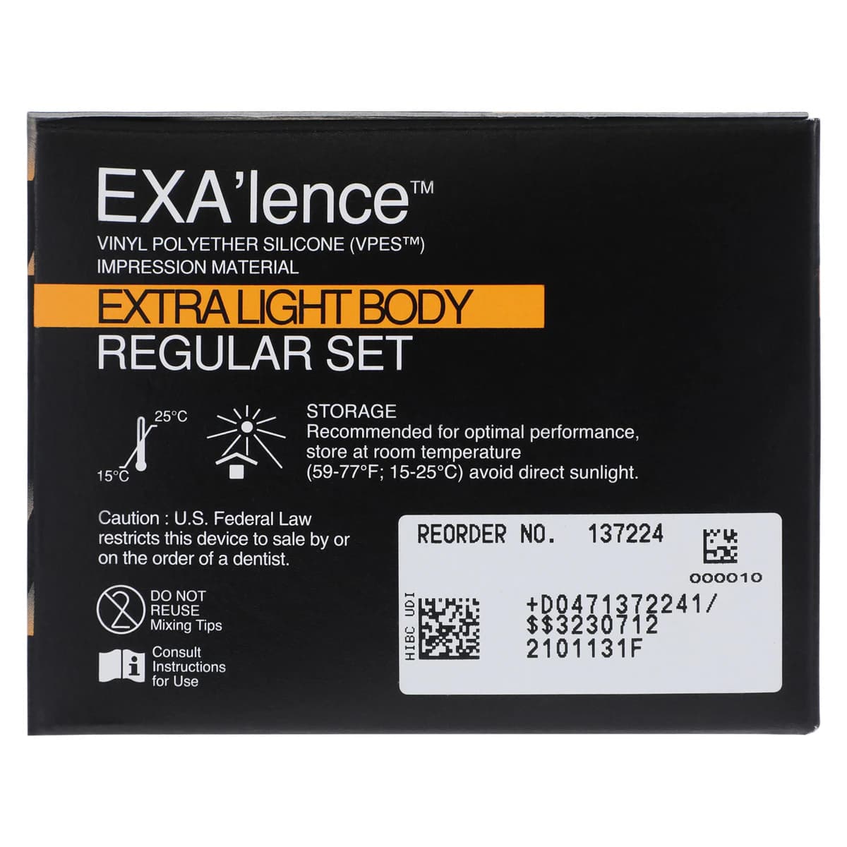 GC America EXA'lence VPES Impression Material Refill, Extra Light Body, Regular Set, 48 mL Cartridges, Yellow, 4/Pk with 12 Mixing Tips, 137224 thumbnail 3