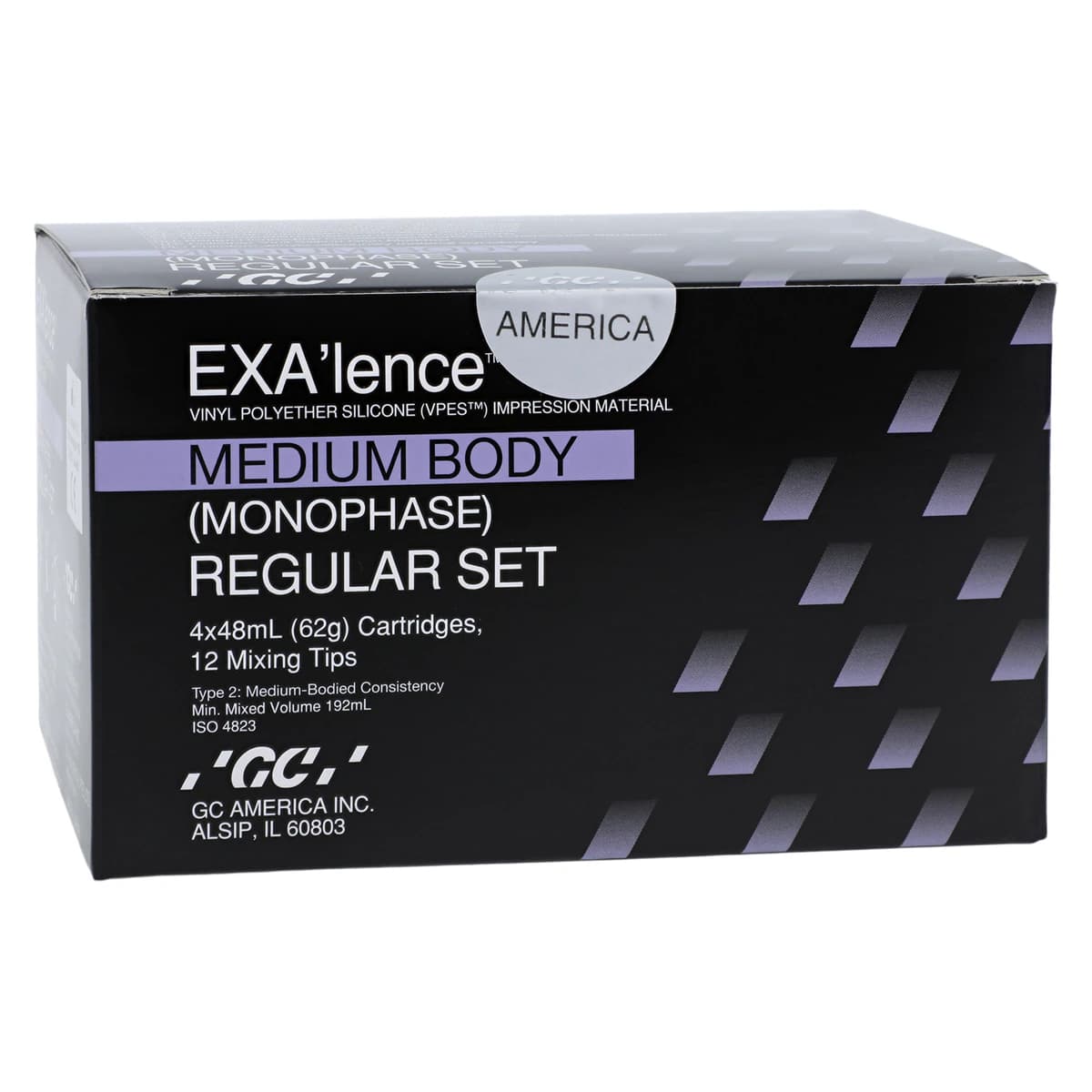 EXA'lence VPES Impression Material Refill, Monophase Regular Set, 48 mL Cartridges, Purple, 4/Pk, 137444 - EXA'lence Refill - REGULAR SET (48 mL) - Monophase (Purple), GC America, 137444 - Image 1