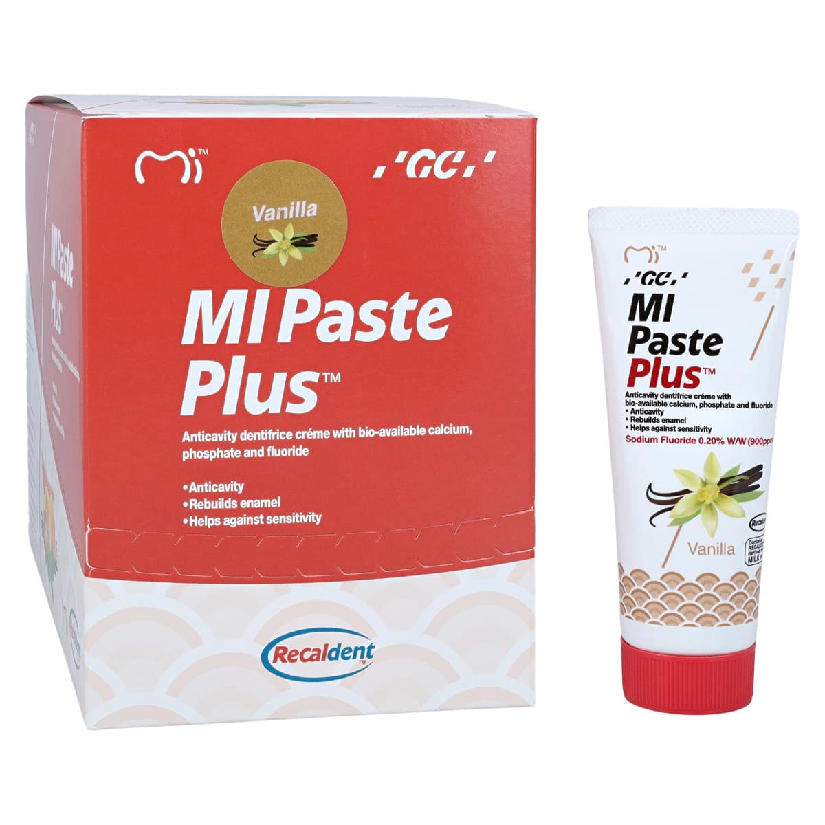 MI Paste Plus Topical Tooth Creme, Vanilla, 900 ppm Fluoride, 40 g Tubes, 10/Box, 422888 thumbnail 2
