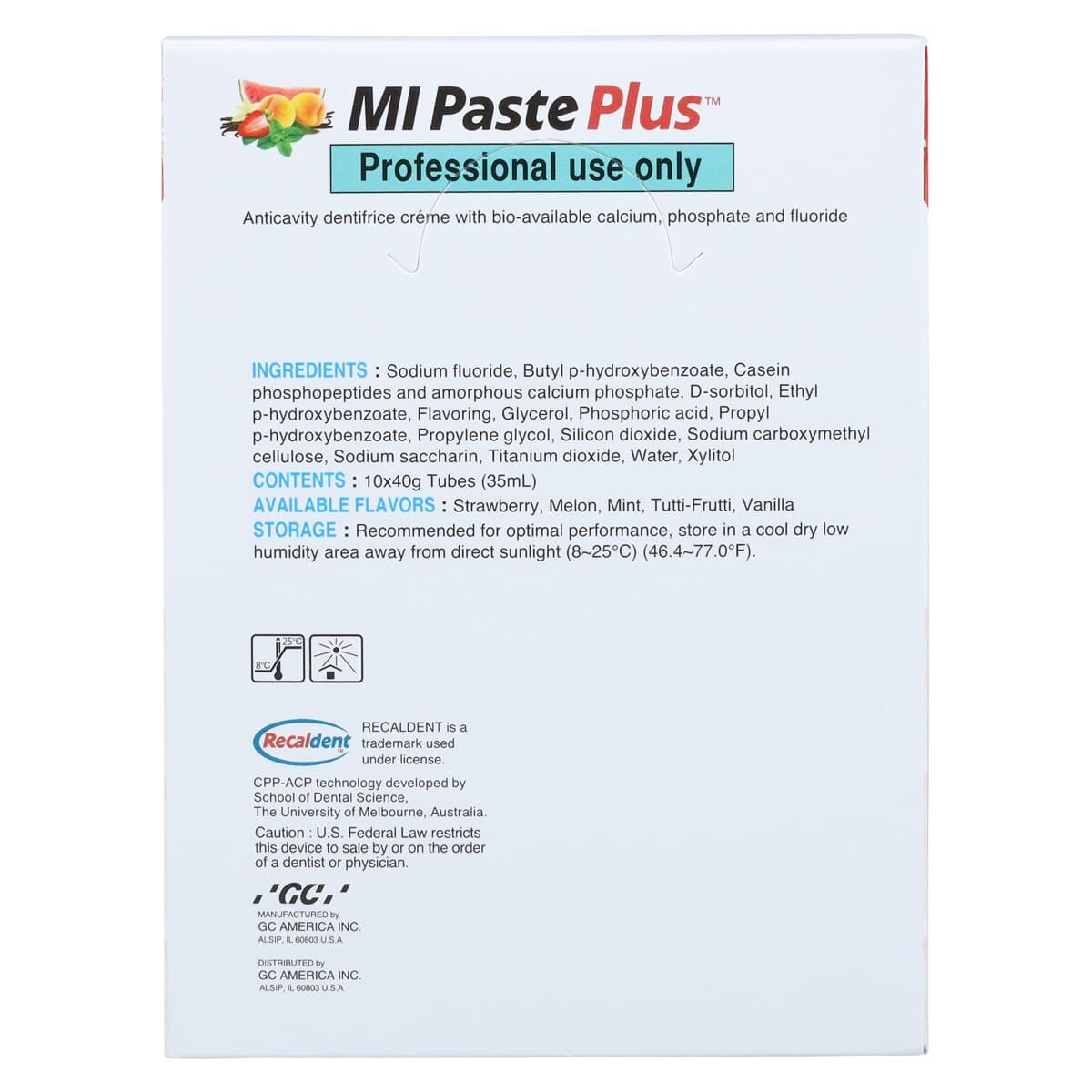 MI Paste Plus Topical Tooth Creme, Vanilla, 900 ppm Fluoride, 40 g Tubes, 10/Box, 422888 thumbnail 9
