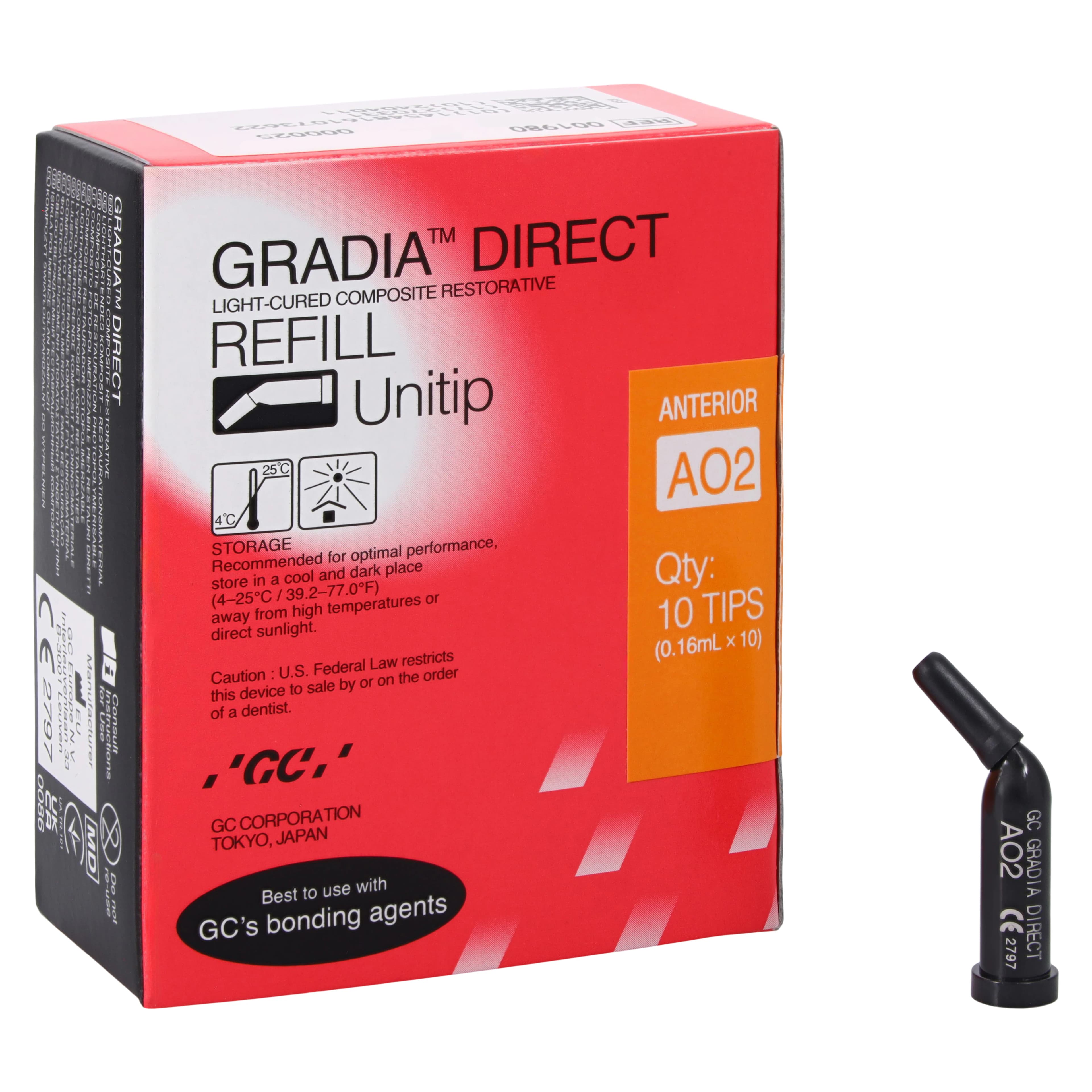 GRADIA DIRECT Anterior Unitip Refill, AO2, 0.16 ml, 10/Pkg, 001980 - GRADIA DIRECT Anterior Unitip Refill - Image 1