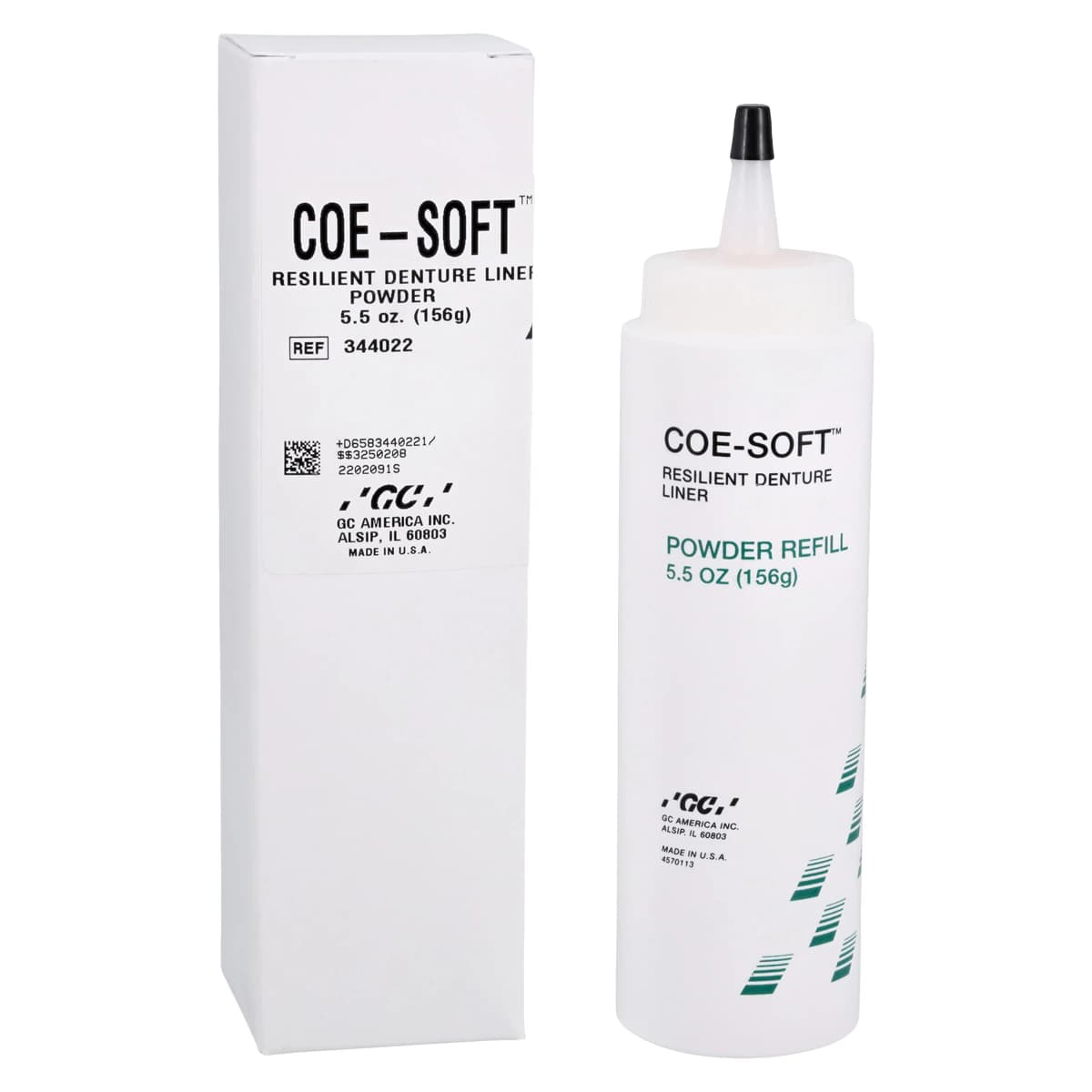 COE-Soft Resilient Denture Reline Material, Powder Refill, 5.5 oz Bottle, Pink, 344022 thumbnail 2