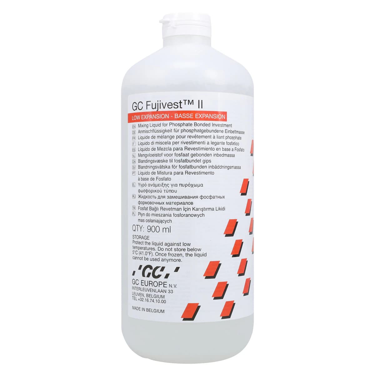 GC Fujivest II Low-Expansion Investment Liquid, 900 mL Bottle with Measuring Vial - GC Fujivest II Low-Expansion Liquid 900mL and Measuring Vial - Image 1