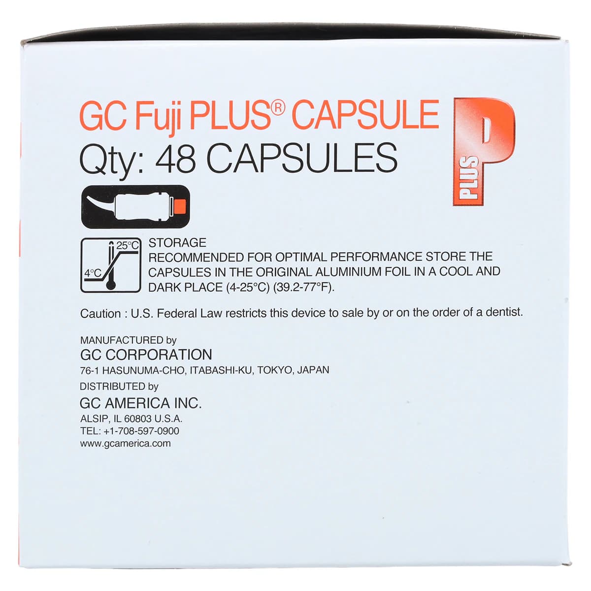 GC Fuji PLUS Resin-Reinforced Glass Ionomer Luting Cement, Capsule Refill, Yellow, 48/Box, 425030 thumbnail 5