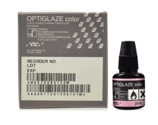 GC America OptiGlaze Color Pink, Light-Cured Nano-Filled Characterization Coating, 2.6 mL Bottle, #8422 thumbnail 2