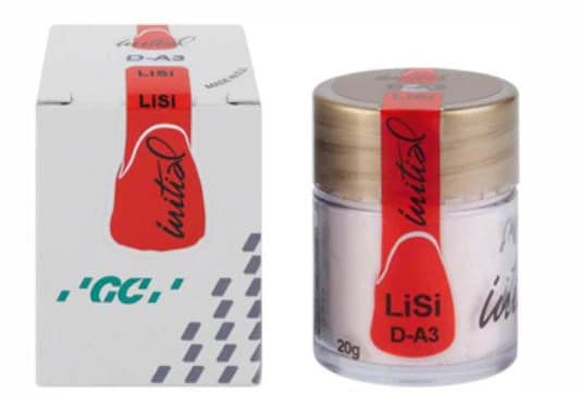 GC Initial LiSi Dentin Veneering Ceramic, D-A3, 20 g - GC America - Initial LiSi Dentin - D-A3, 20g, - Image 1