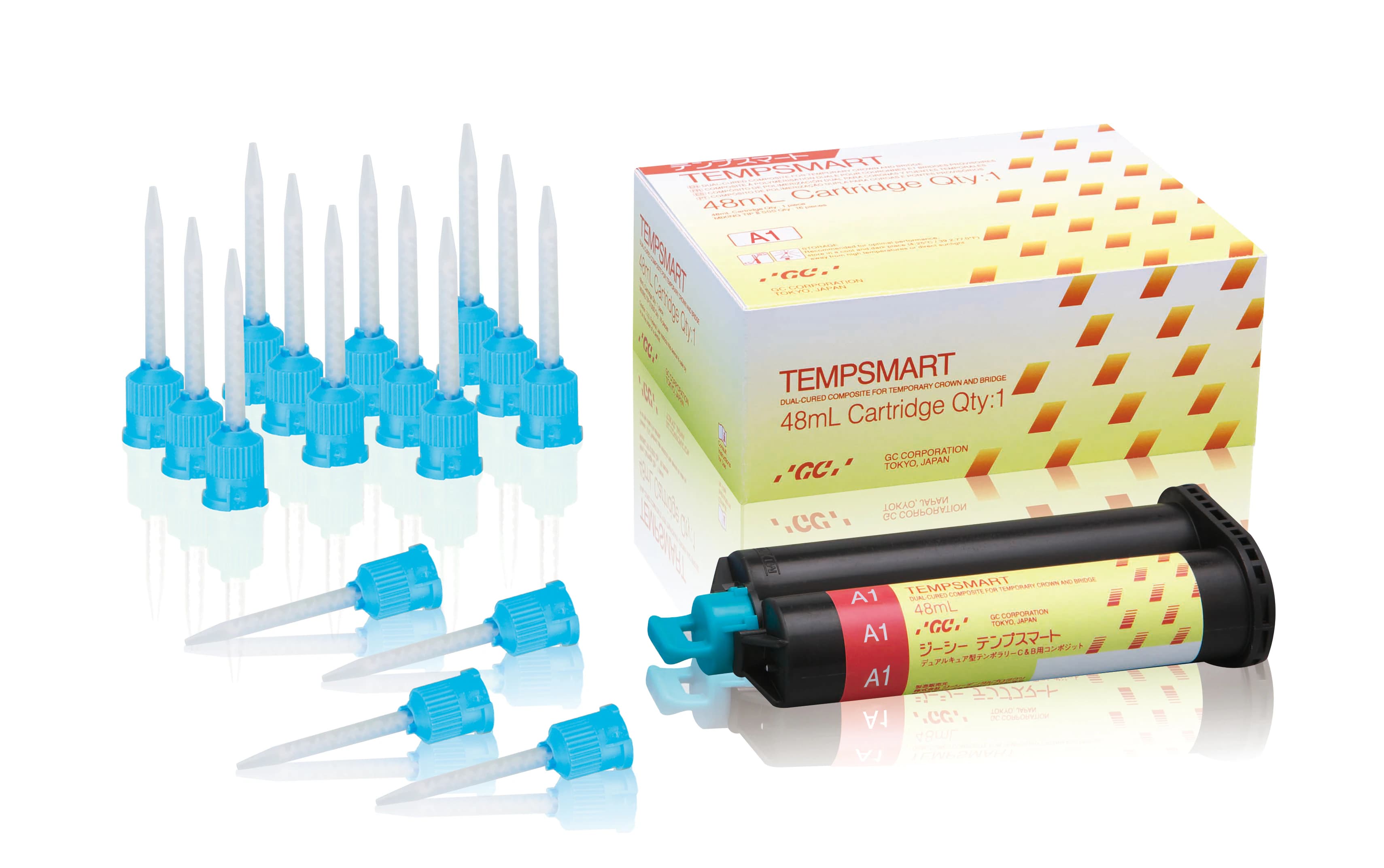 TempSmart Temporary Crown & Bridge Material, Shade A1, 48 mL 1:1 Cartridge with 16 Mixing Tips, 009392 - TempSmart Cartridge 48ml A1 - Image 1