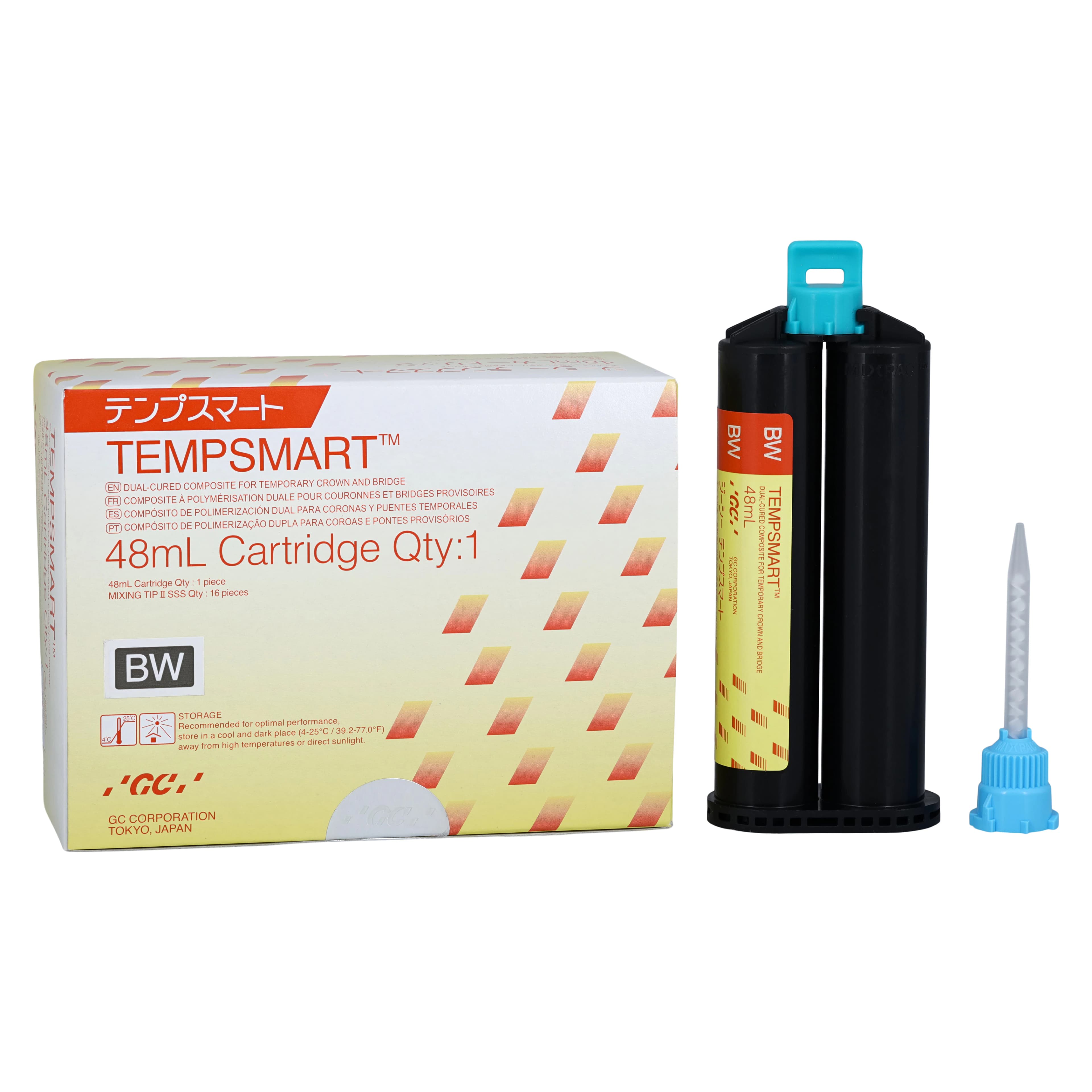 Tempsmart™ Temporary Crown and Bridge Material, Shade BW, 48 mL 1:1 Cartridge with 16 Mixing Tips, 009397 thumbnail 2
