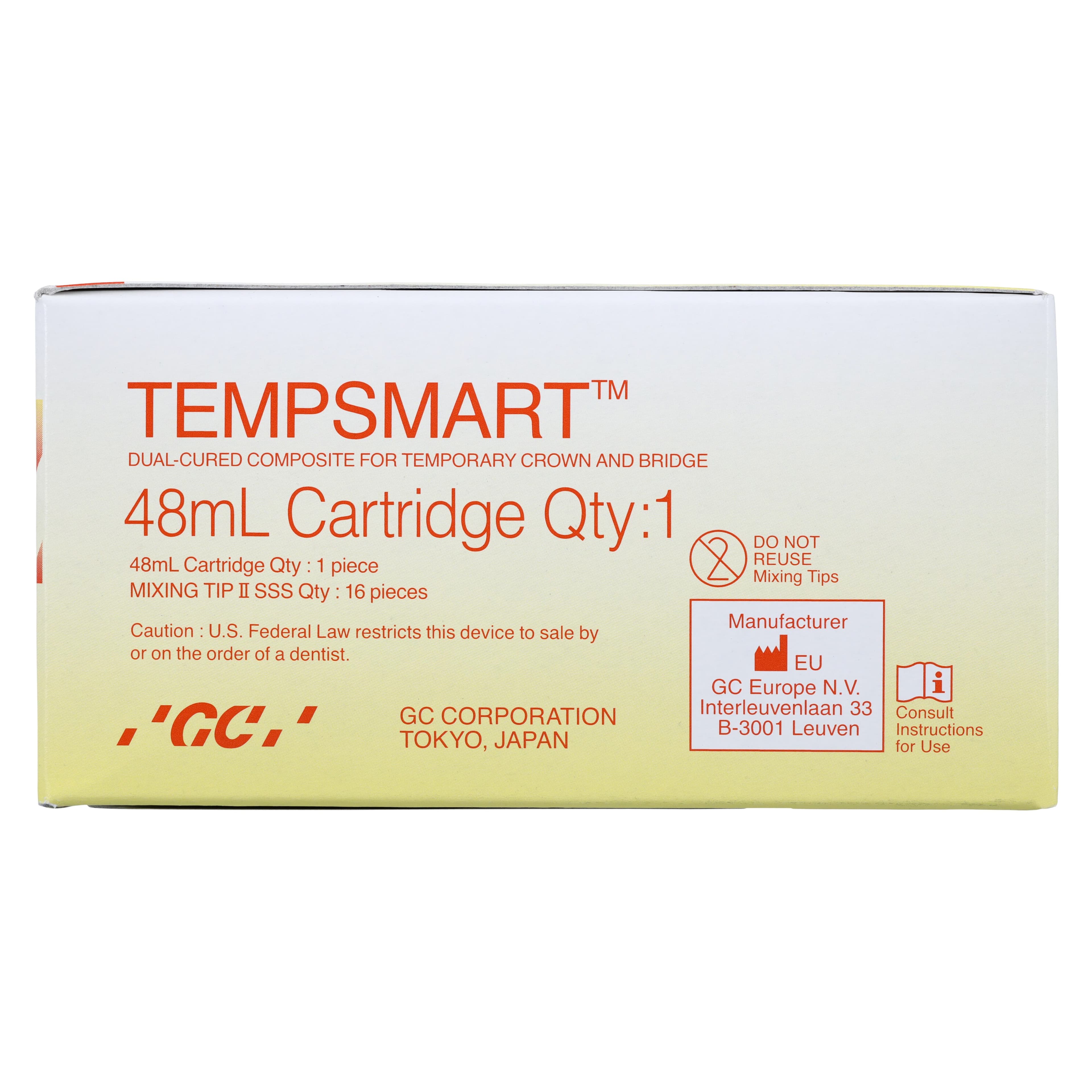 Tempsmart™ Temporary Crown and Bridge Material, Shade BW, 48 mL 1:1 Cartridge with 16 Mixing Tips, 009397 thumbnail 6