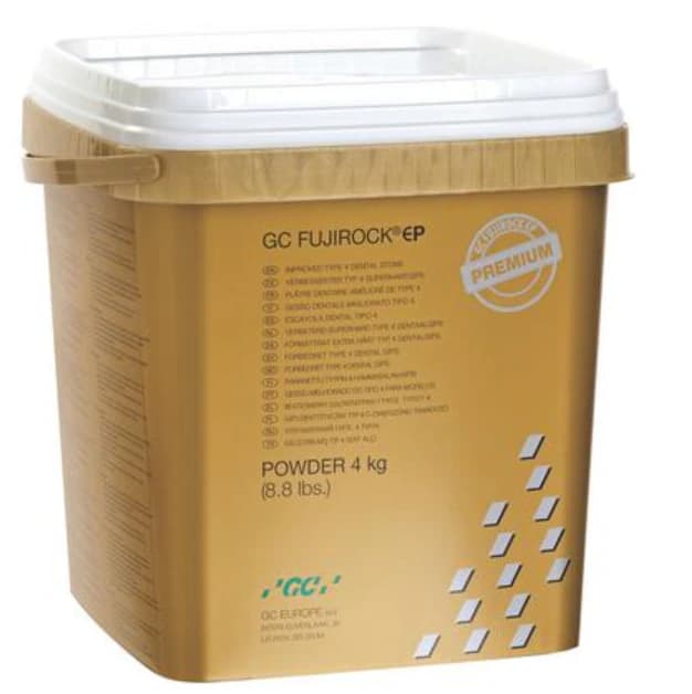 GC FujiROCK EP Premium Type IV Dental Die Stone, Polar White, 4 kg, 890366 - FujiROCK EP Premium Polar White 4kg - Image 1