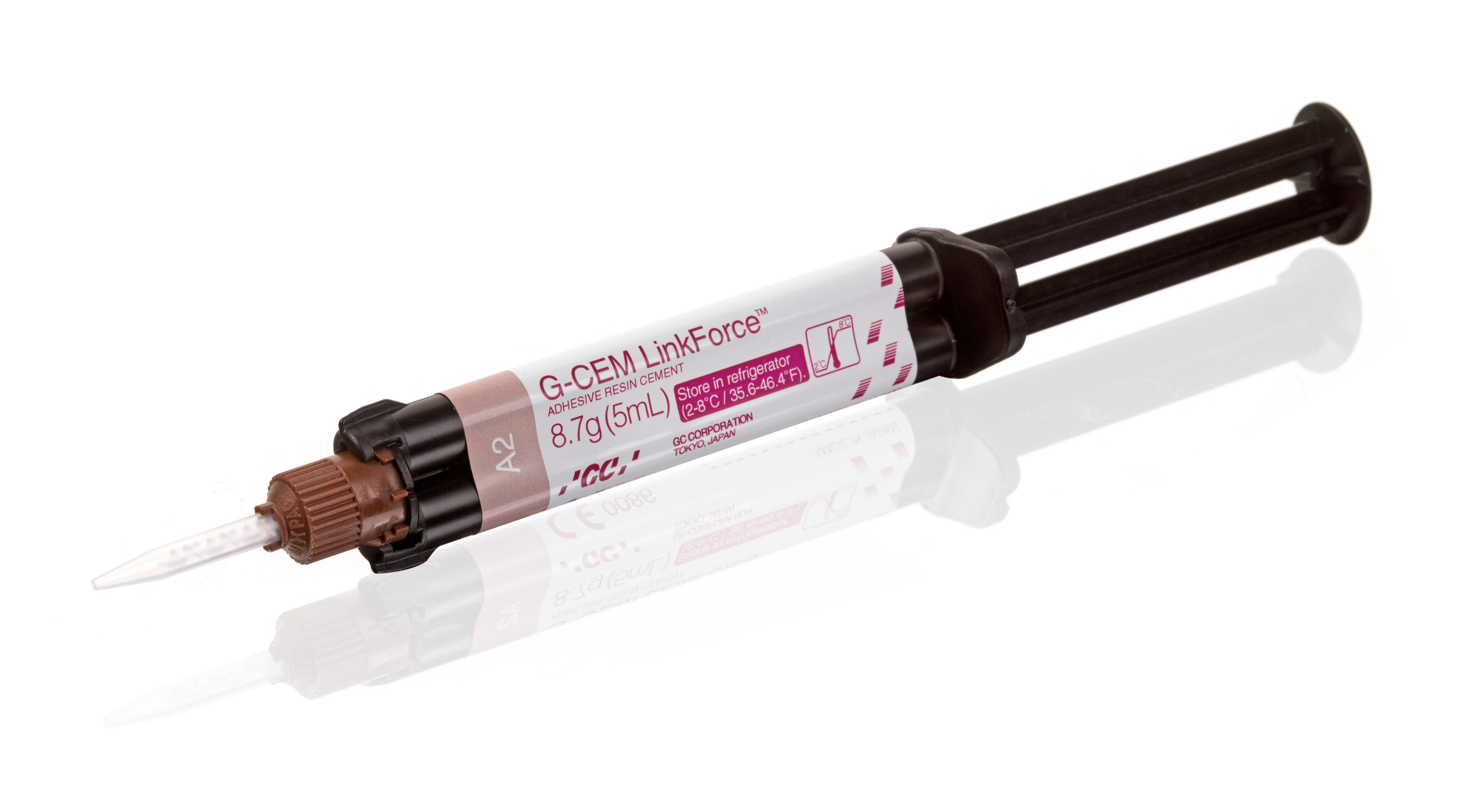 G-CEM LinkForce Dual-Cure Adhesive Resin Cement Refill, Shade A2, 8.7 g (5 mL) Syringe with 20 Automix Tips, 010120 thumbnail 2