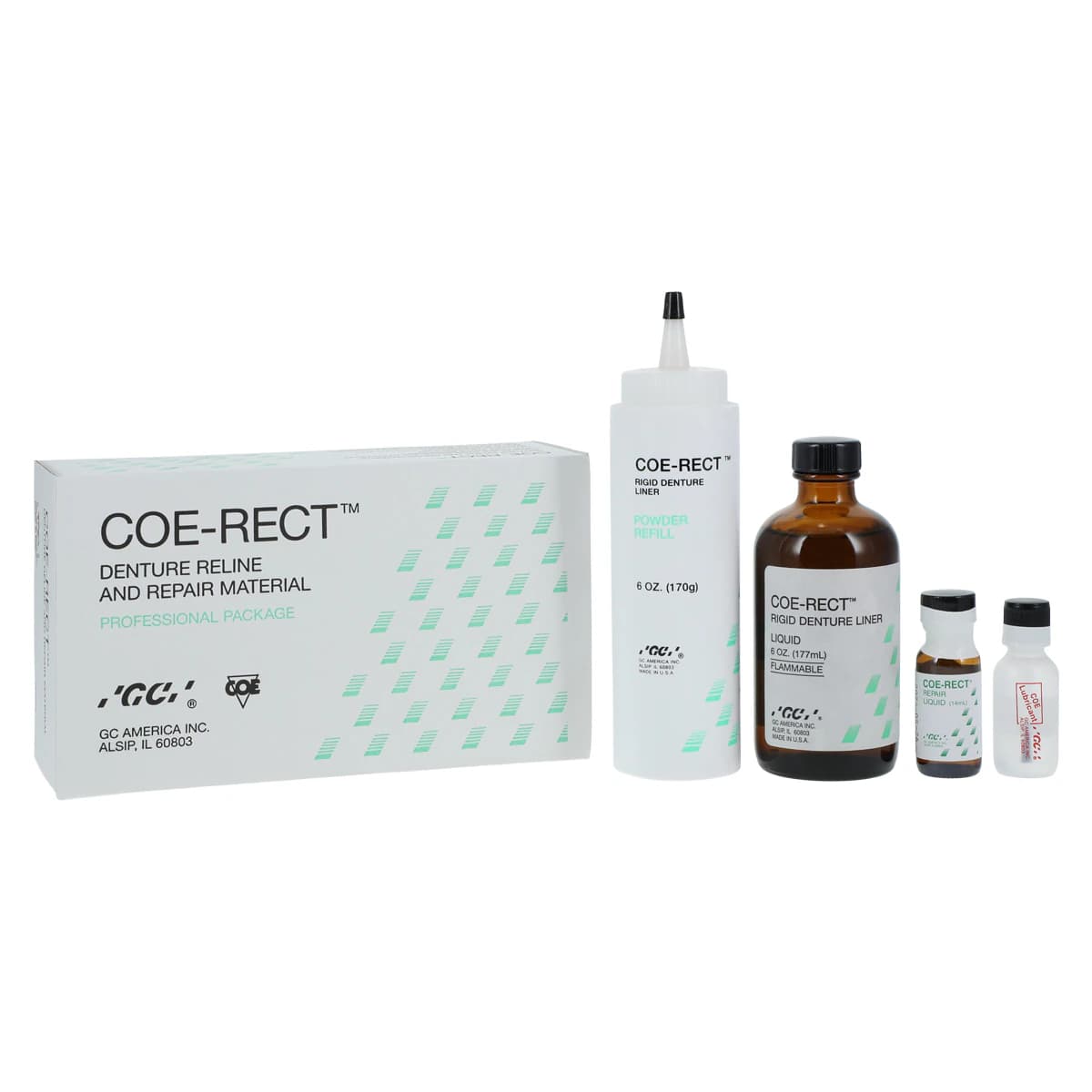 Coe-Rect Self-Curing Rigid Denture Reline & Repair Material, Professional Pack, 6 oz Powder, 6 oz Liquid, 14 mL Repair Liquid, 343001 thumbnail 2