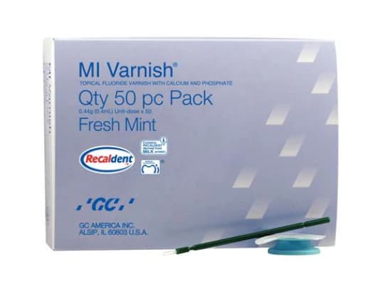 MI Varnish 5% Sodium Fluoride with RECALDENT (CPP-ACP), Fresh Mint, 0.4 mL Unit Dose, 50/Pack, 442505 thumbnail 2