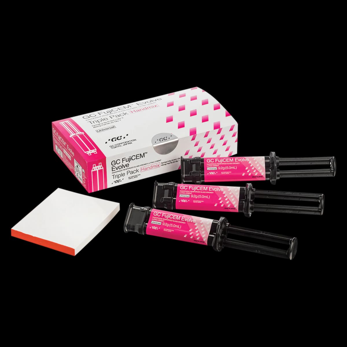 GC FujiCEM Evolve Resin-Reinforced Glass Ionomer Luting Cement, Handmix Triple Pack, 9.2 g Syringe, 3/Pk, 012949 thumbnail 2