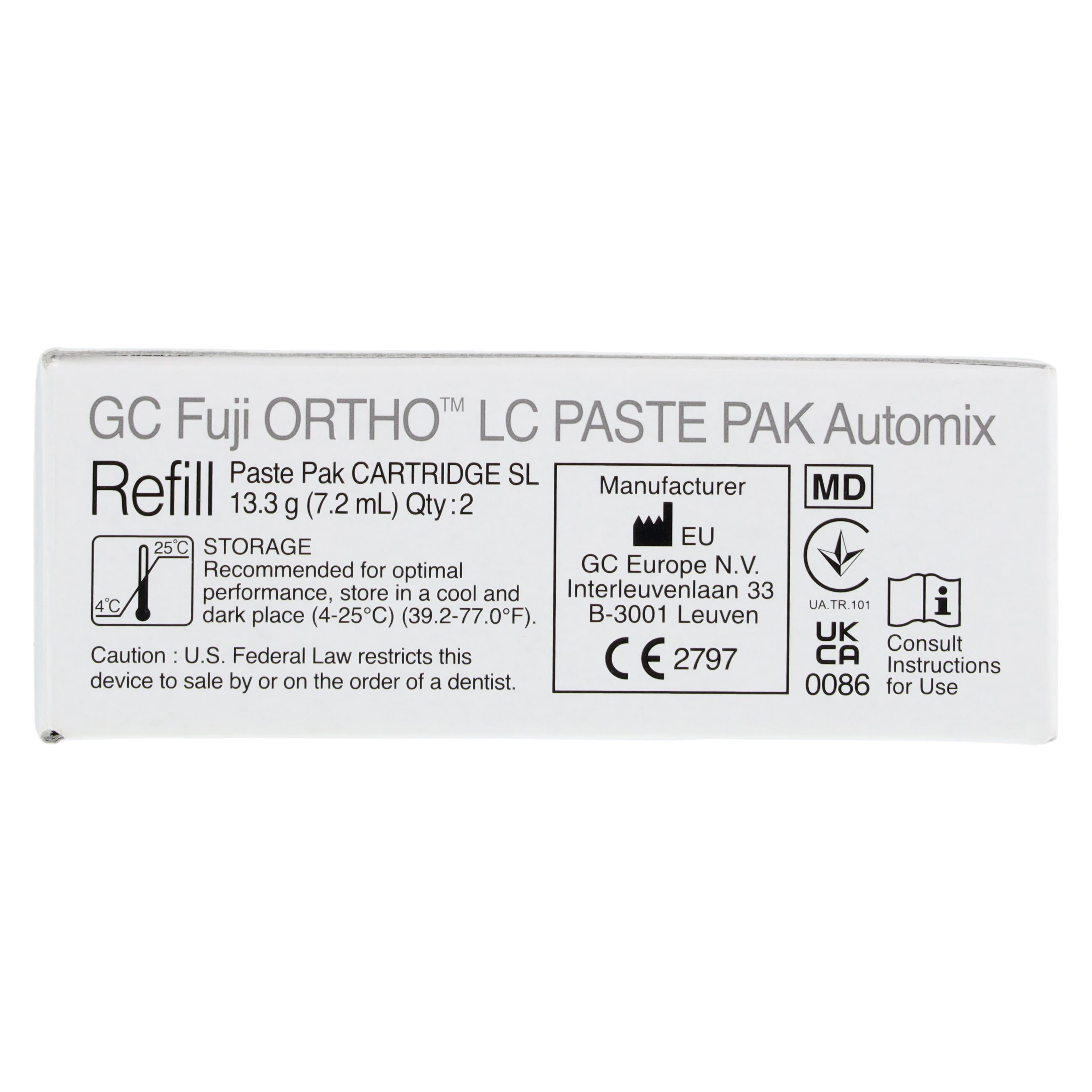 GC Fuji Ortho LC Automix Paste Pak Refill, Light-Cured Resin-Reinforced Glass Ionomer Orthodontic Cement, 13.3 g (7.2 mL) Cartridges, 2/Pkg, 013572 thumbnail 6