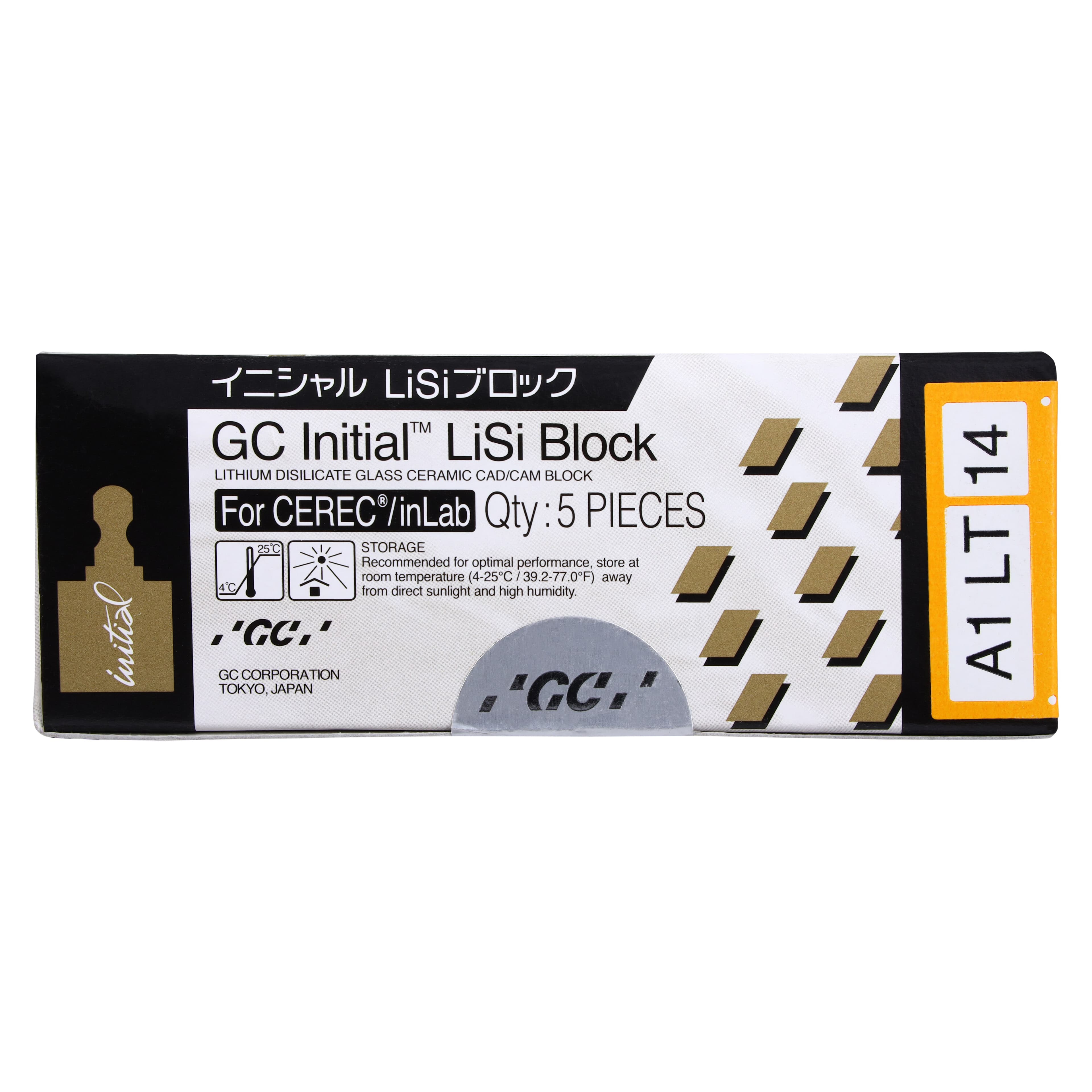 GC Initial LiSi Block 14 CEREC A1 LT, Lithium Disilicate CAD/CAM Milling Block, 5/Box thumbnail 3