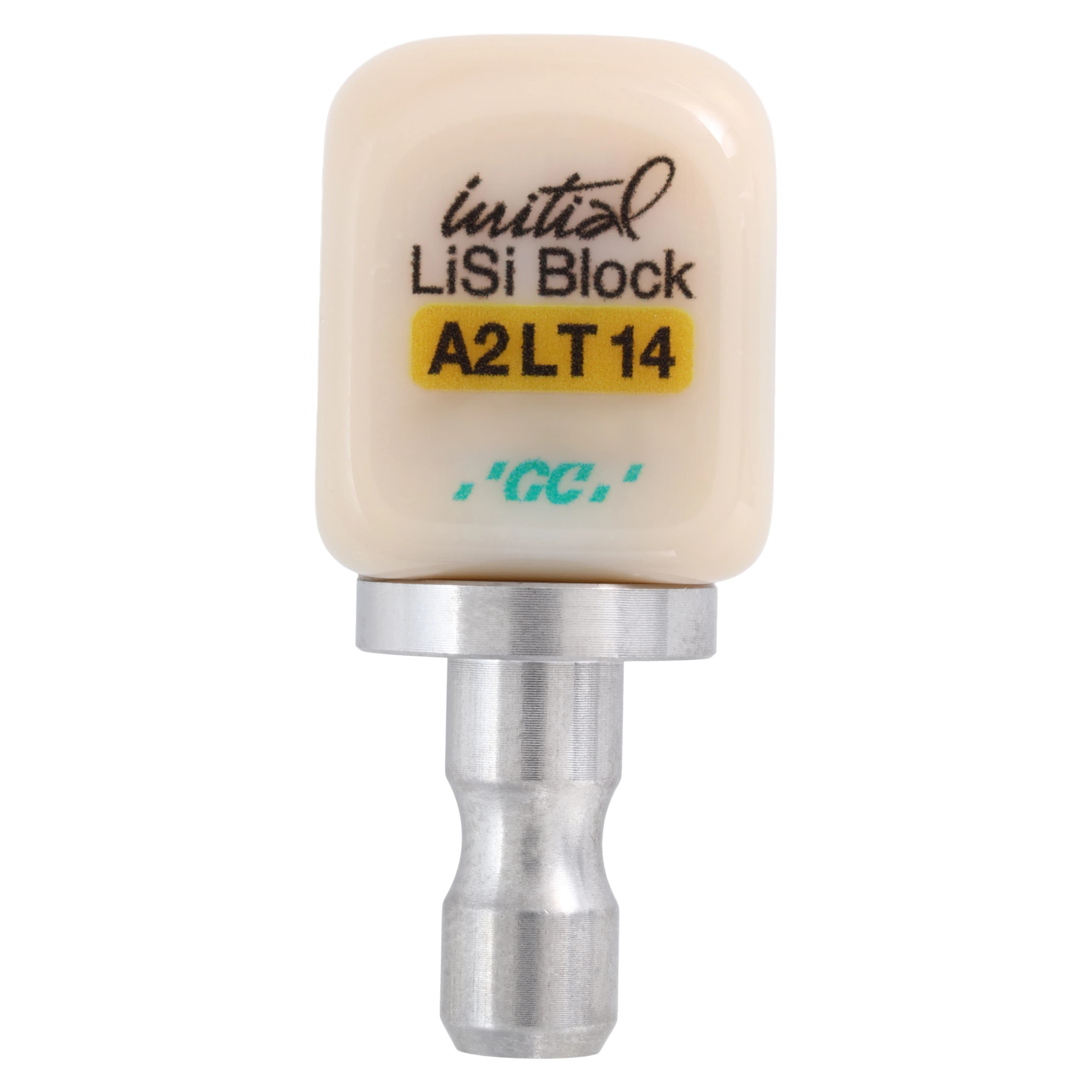 GC Initial LiSi Block 14 CEREC A2 LT, Low Translucency, 5/Box - Initial LiSi Block 14 CEREC A2 LT (5) - Image 1