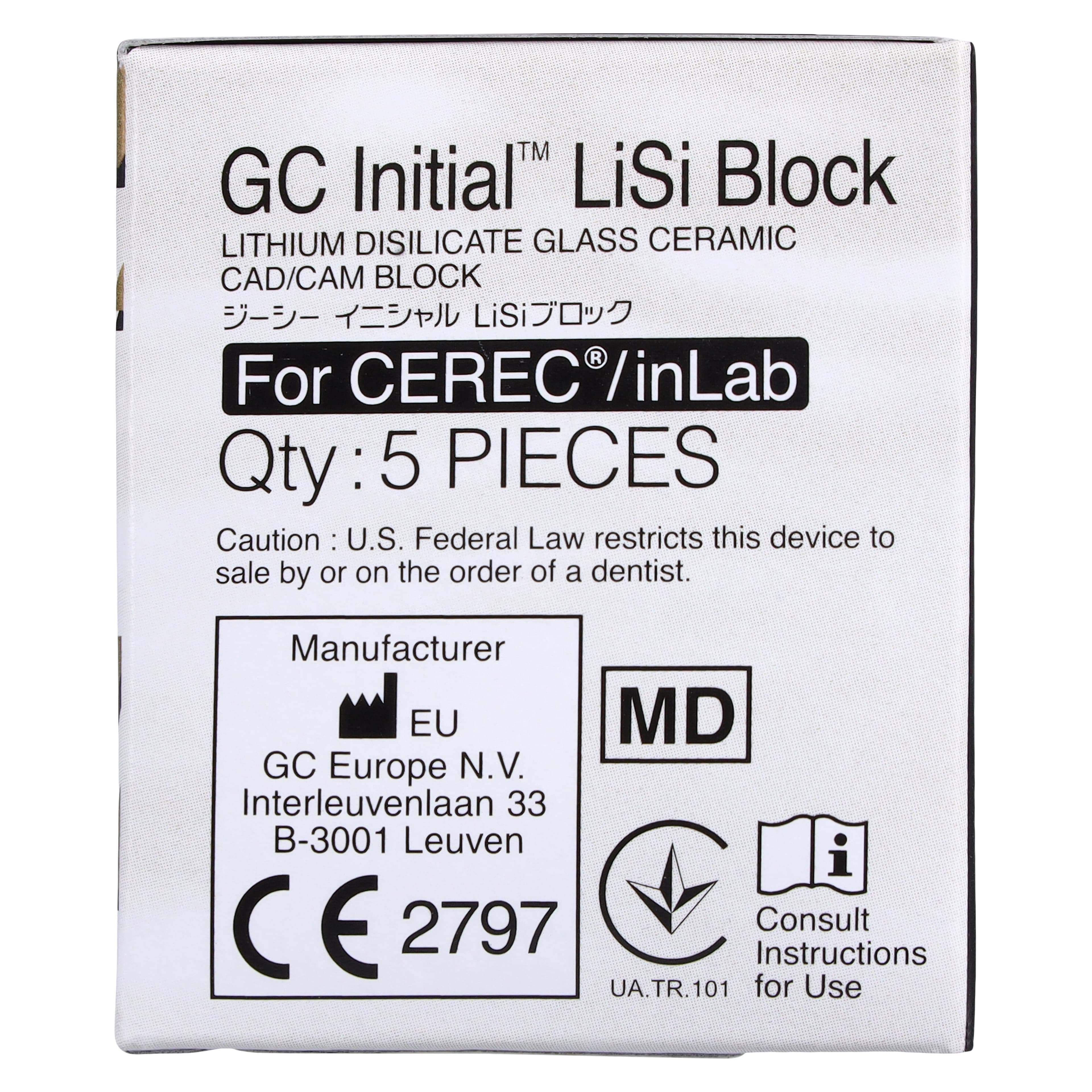 GC Initial LiSi Block 14 CEREC B1 LT, Low Translucency, 5/Box thumbnail 5