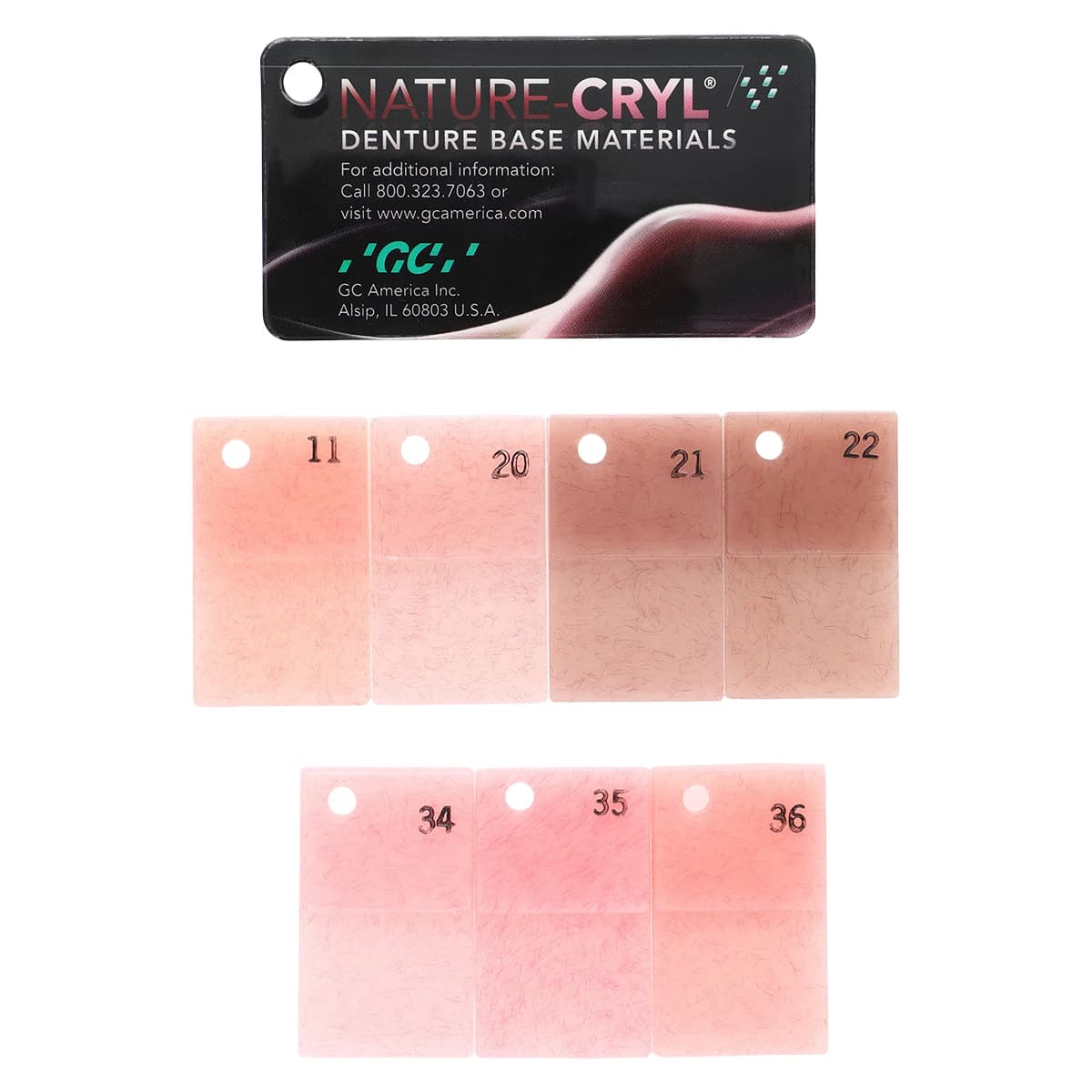 GC America Nature-Cryl Shade Guide, 7-Shade System, 1/Pkg - Nature-Cryl Shade Guide - Image 1