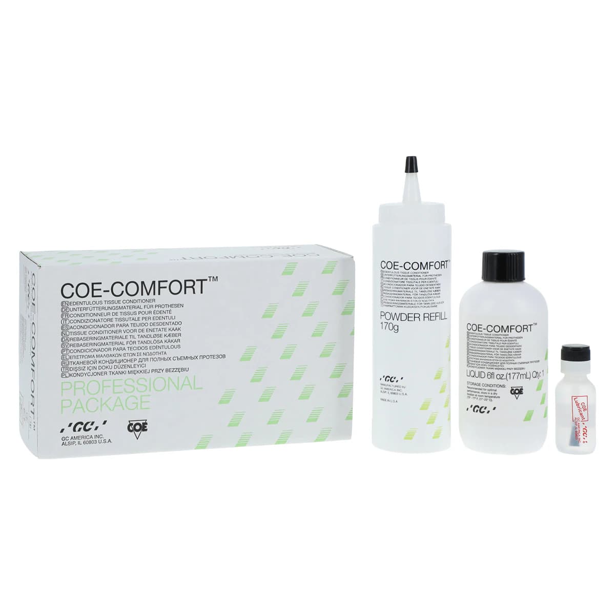 Coe-Comfort Self-Cure Chairside Edentulous Tissue Conditioner, Professional Package, 6 oz Powder & 6 oz Liquid, 341001 thumbnail 2