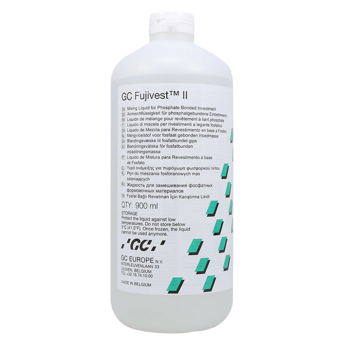 GC America Fujivest II Phosphate-Bonded Investment Liquid, 900 mL Bottle, 800018 - Fujivest II Liquid 900mL Bottle - Image 1