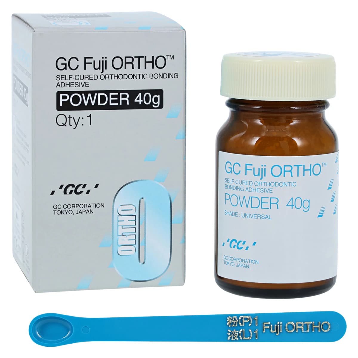 GC Fuji ORTHO Self-Cure Resin-Reinforced Glass Ionomer Orthodontic Cement, Powder Refill, 40 g, 000209 thumbnail 2