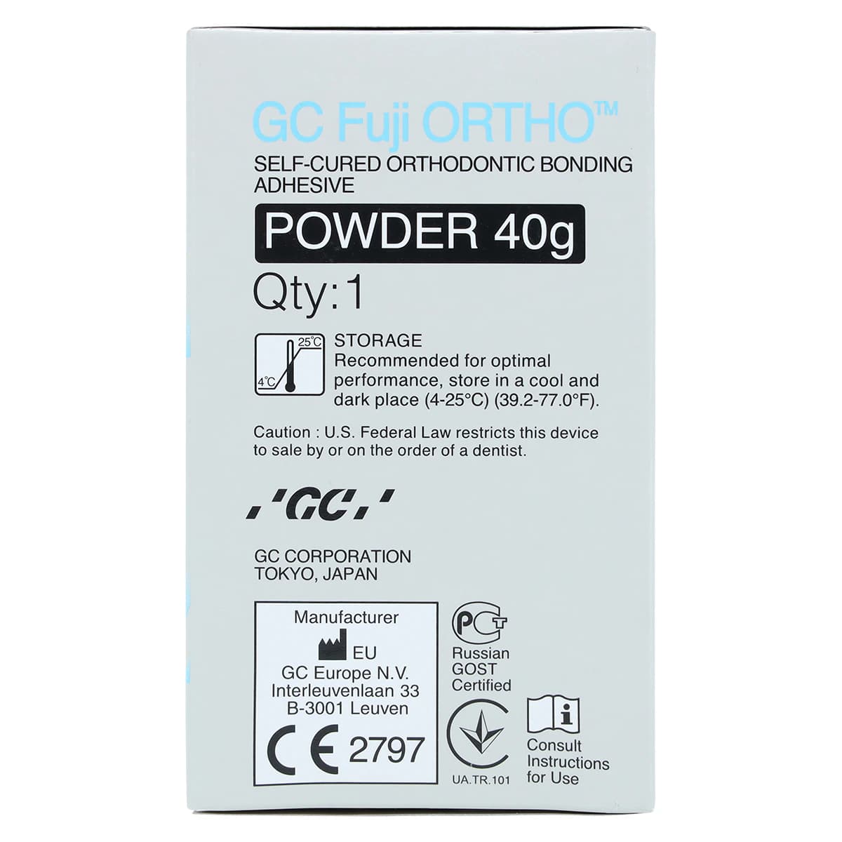GC Fuji ORTHO Self-Cure Resin-Reinforced Glass Ionomer Orthodontic Cement, Powder Refill, 40 g, 000209 thumbnail 9