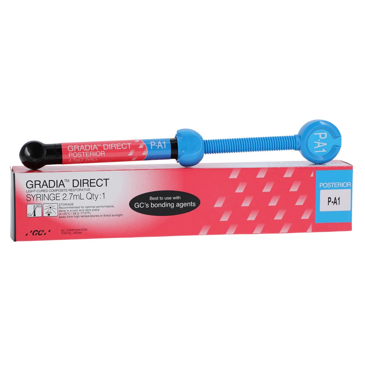 GRADIA DIRECT Light-Cured Micro-Filled Hybrid Composite Resin, P-A1 (Posterior Radiopaque), 2.7 mL Syringe Refill, 002003 - GRADIA&reg; DIRECT Hybrid Composite Resin - Syringe - P-A1 - Image 1