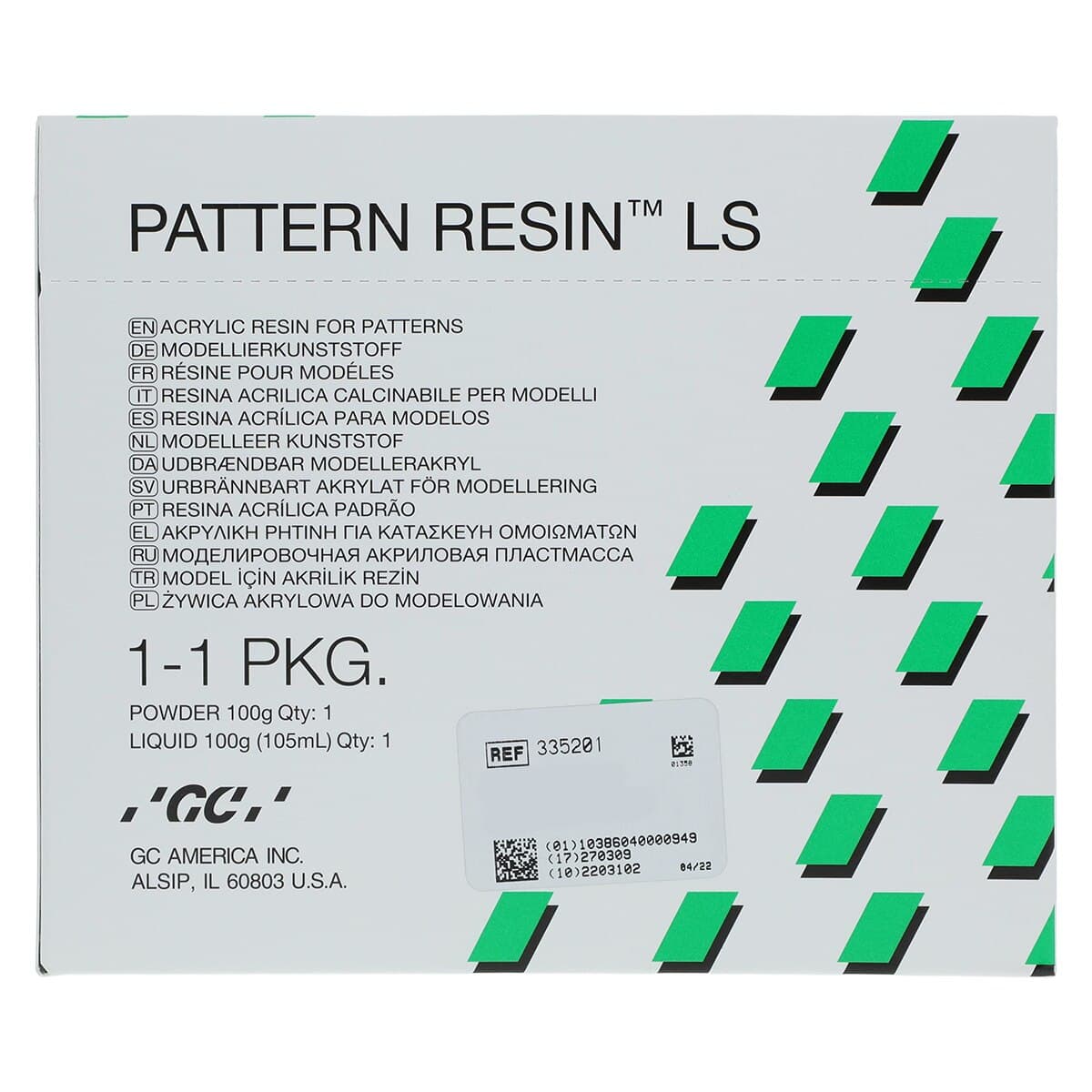 GC America Pattern Resin LS Self-Curing Acrylic Die Material, 1:1 Package, 100 g Powder & 105 mL Liquid, 335201 thumbnail 6