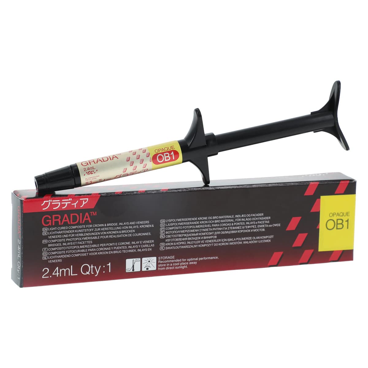 Gradia Opaque Indirect Restorative, Syringe, 2.4 ml, Shade OB1, 1/Pk - Gradia Opaque Indirect Restorative, Syringe, 2.4 ml, OB1, 1/Pk - Image 1